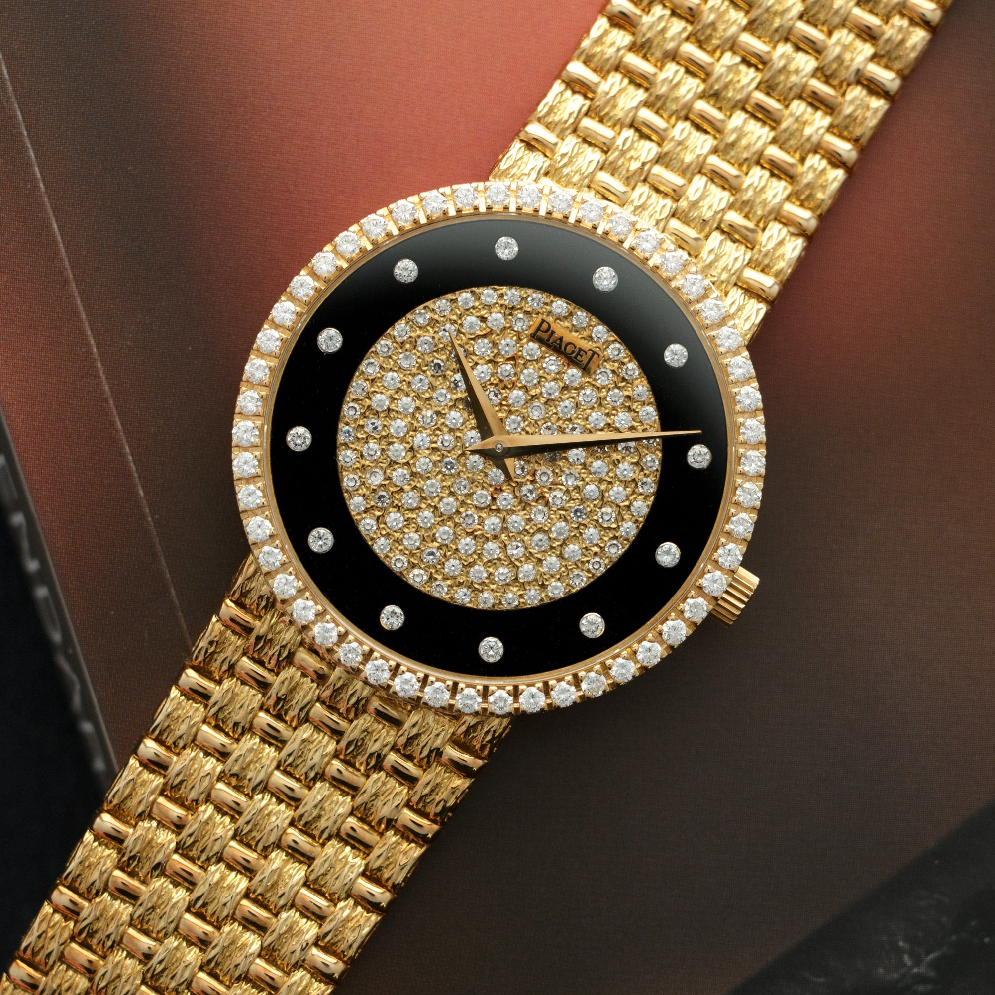 Piaget - Piaget Yellow Gold Diamond & Onyx Watch, 1970s - The Keystone Watches