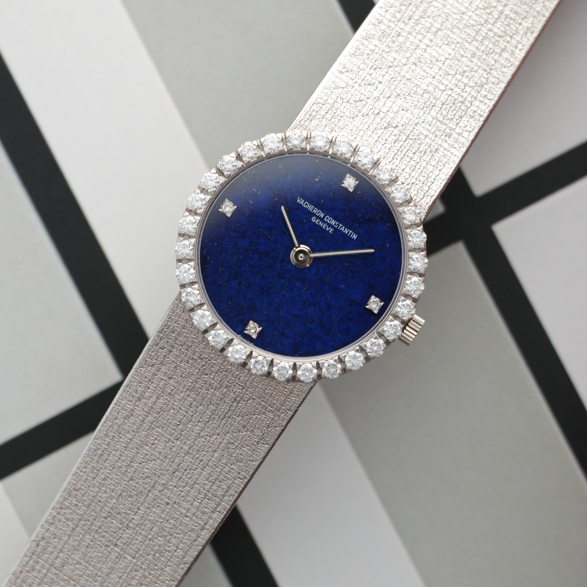 Vacheron Constantin - Vacheron Constantin White Gold Lapis Diamond Watch, 1970s - The Keystone Watches