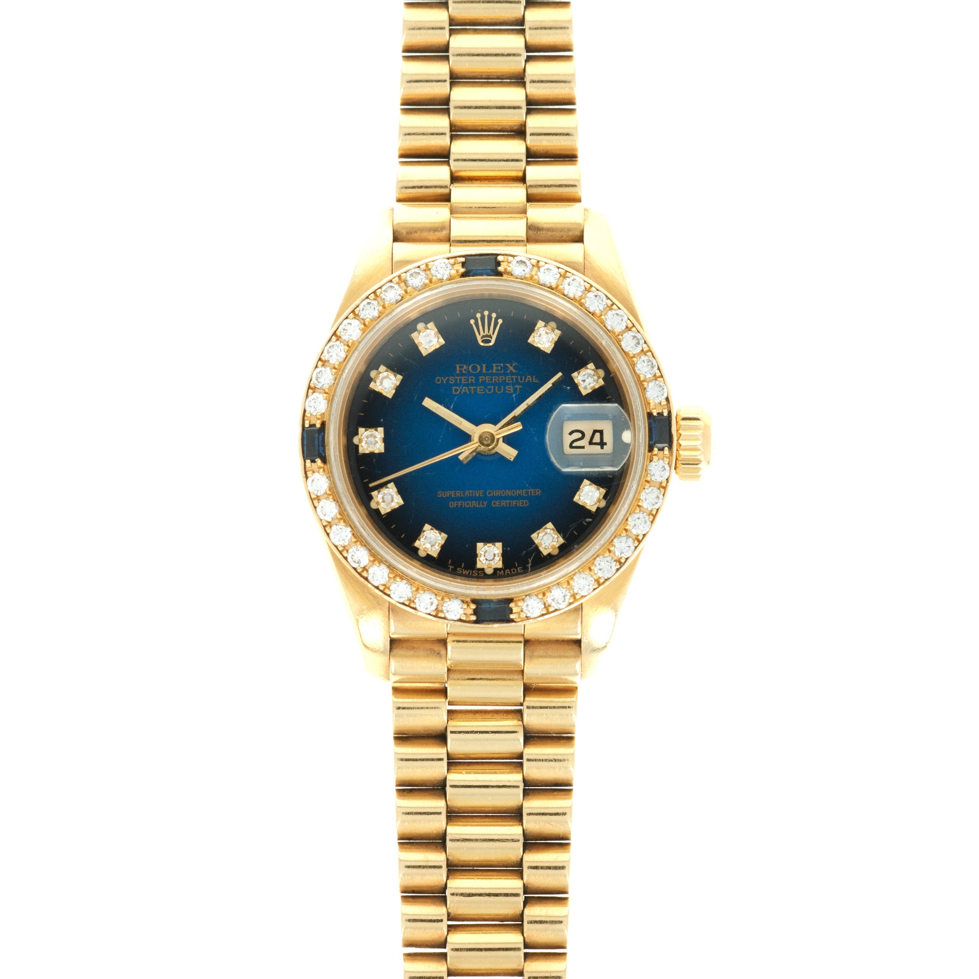 Rolex - Rolex Yellow Gold Datejust Diamond & Sapphire Watch - The Keystone Watches