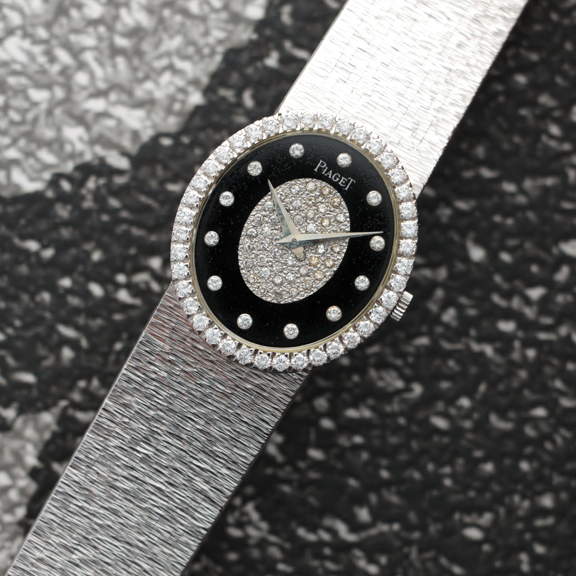 Piaget - Piaget White Gold Diamond & Onyx Watch, 1970s - The Keystone Watches