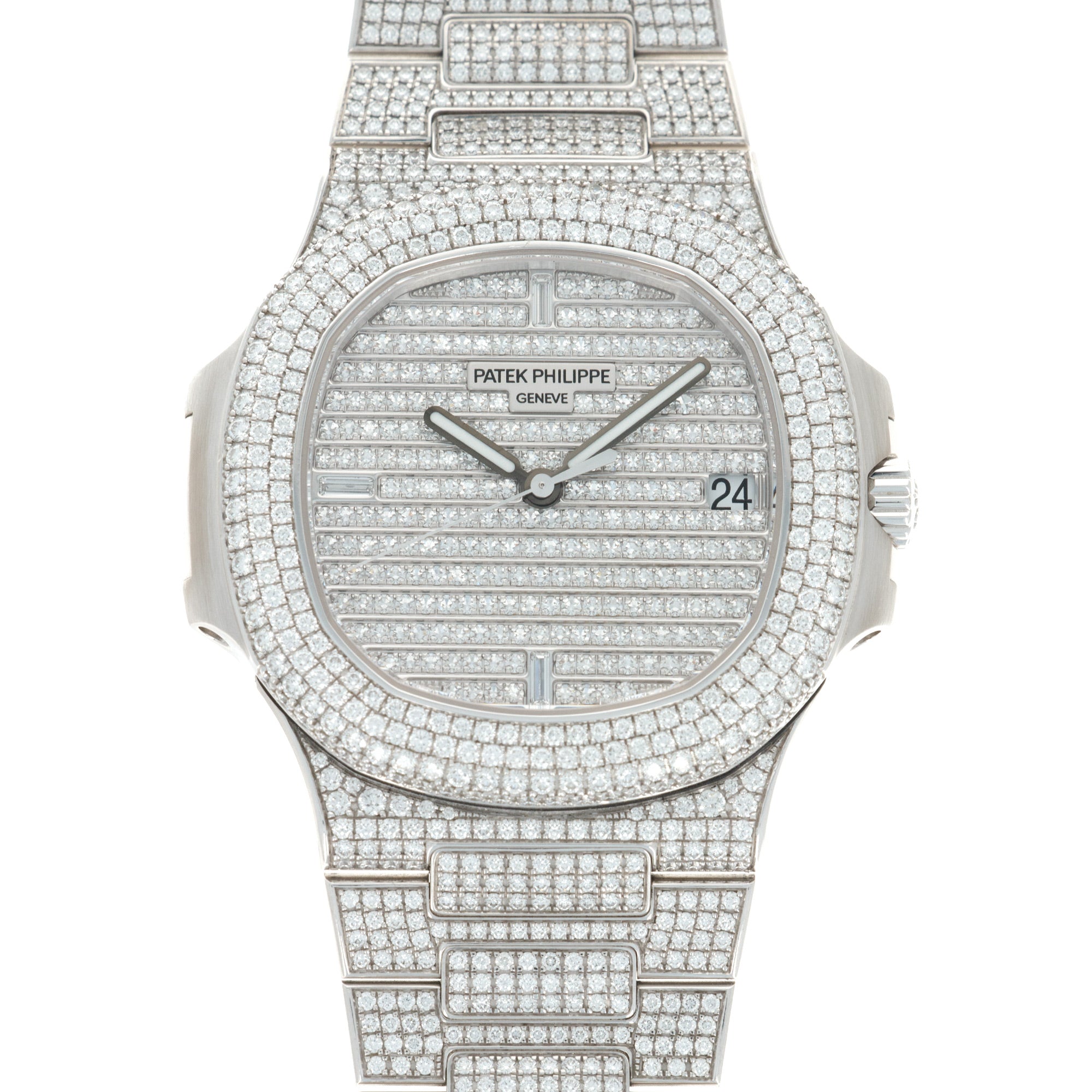 Patek Philippe - Patek Philippe White Gold Nautilus Diamond Watch Ref. 5719 - The Keystone Watches