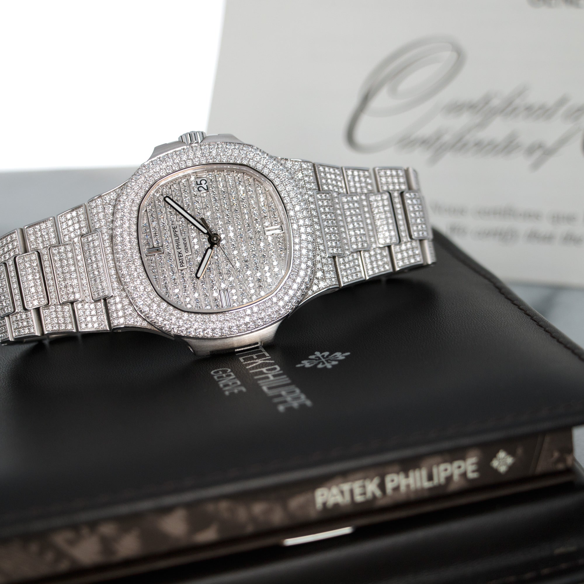 Patek Philippe - Patek Philippe White Gold Nautilus Diamond Watch Ref. 5719 - The Keystone Watches