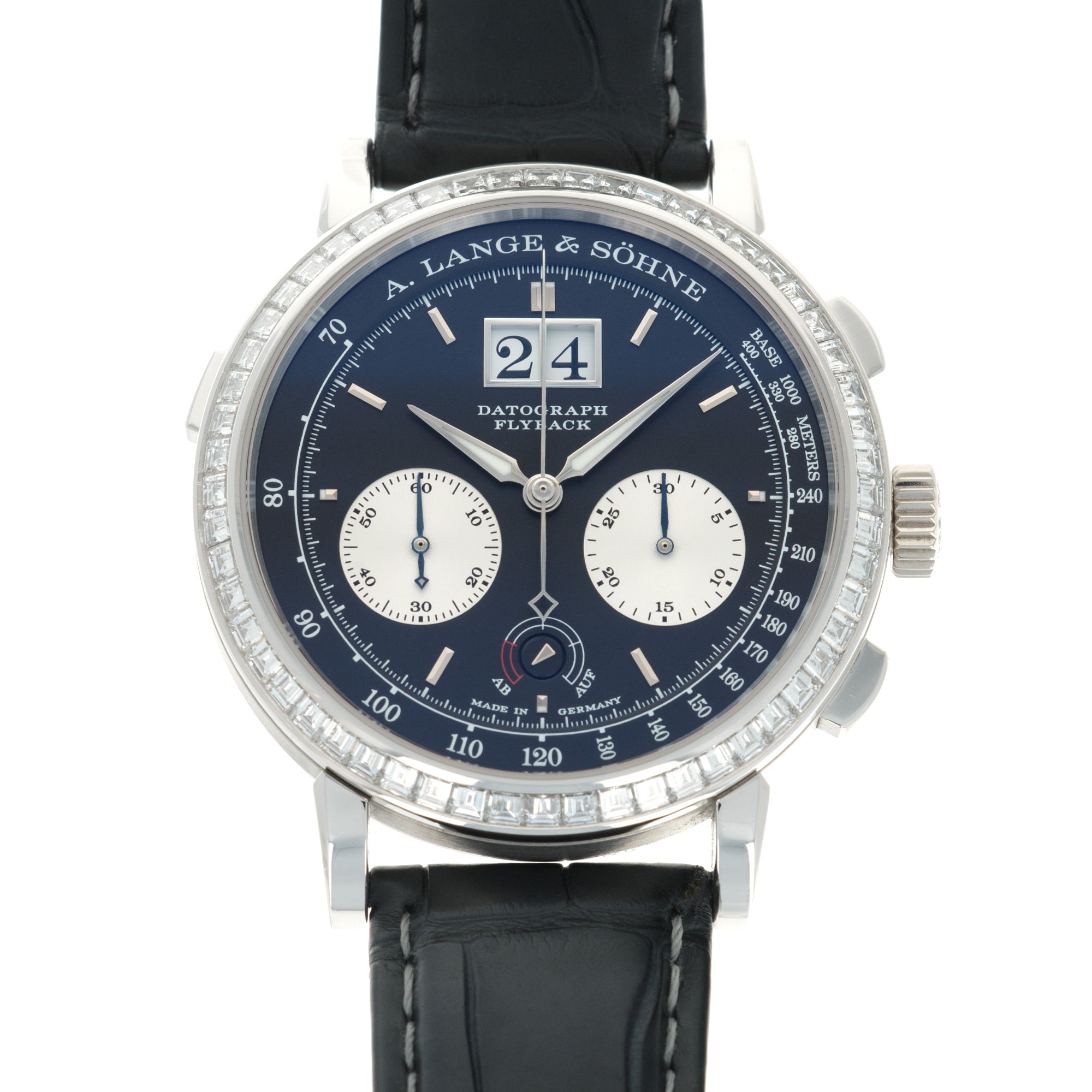 A. Lange & Sohne - A. Lange & Sohne Platinum Datograph Baguette Diamond Up Down Watch Ref. 405.835 - The Keystone Watches