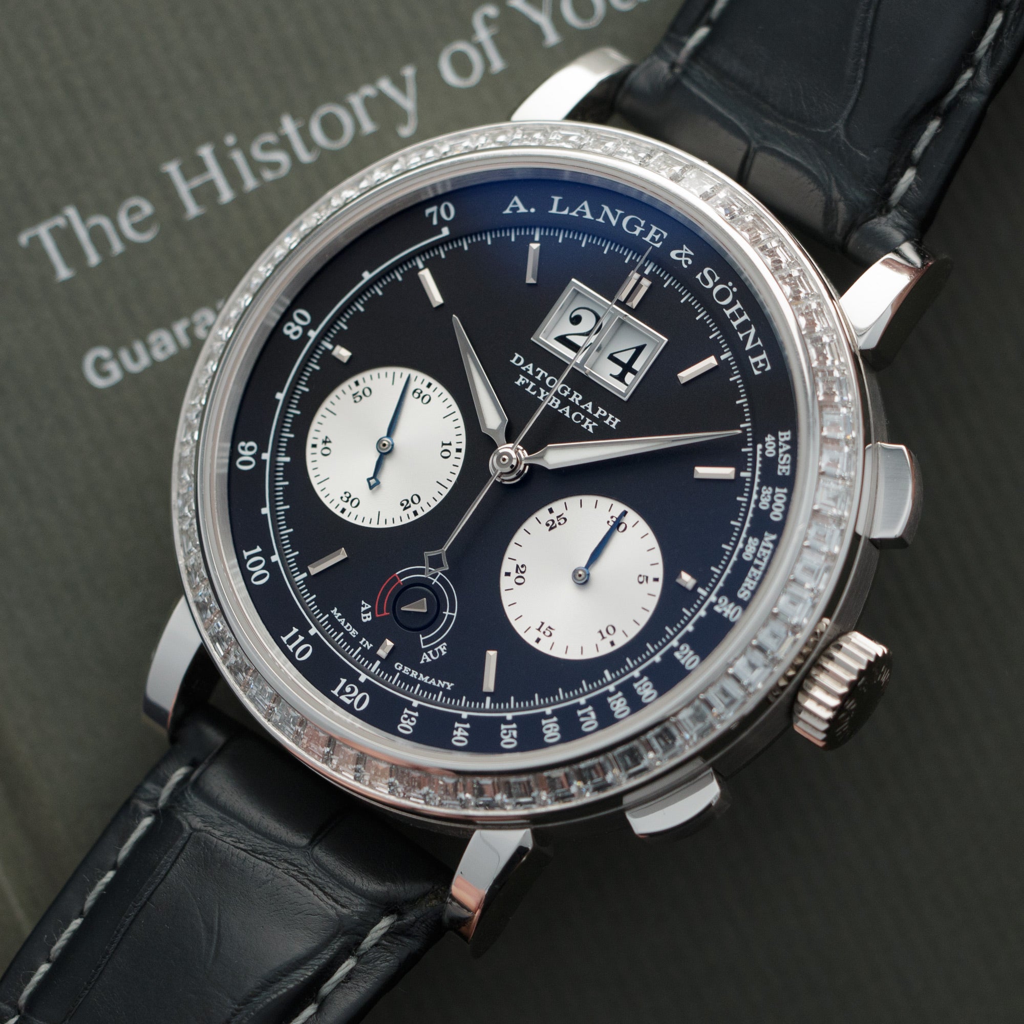 A. Lange & Sohne - A. Lange & Sohne Platinum Datograph Baguette Diamond Up Down Watch Ref. 405.835 - The Keystone Watches