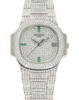 Patek Philippe - Patek Philippe White Gold Nautilus Diamond Emerald Watch Ref. 3800 - The Keystone Watches