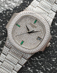Patek Philippe - Patek Philippe White Gold Nautilus Diamond Emerald Watch Ref. 3800 - The Keystone Watches
