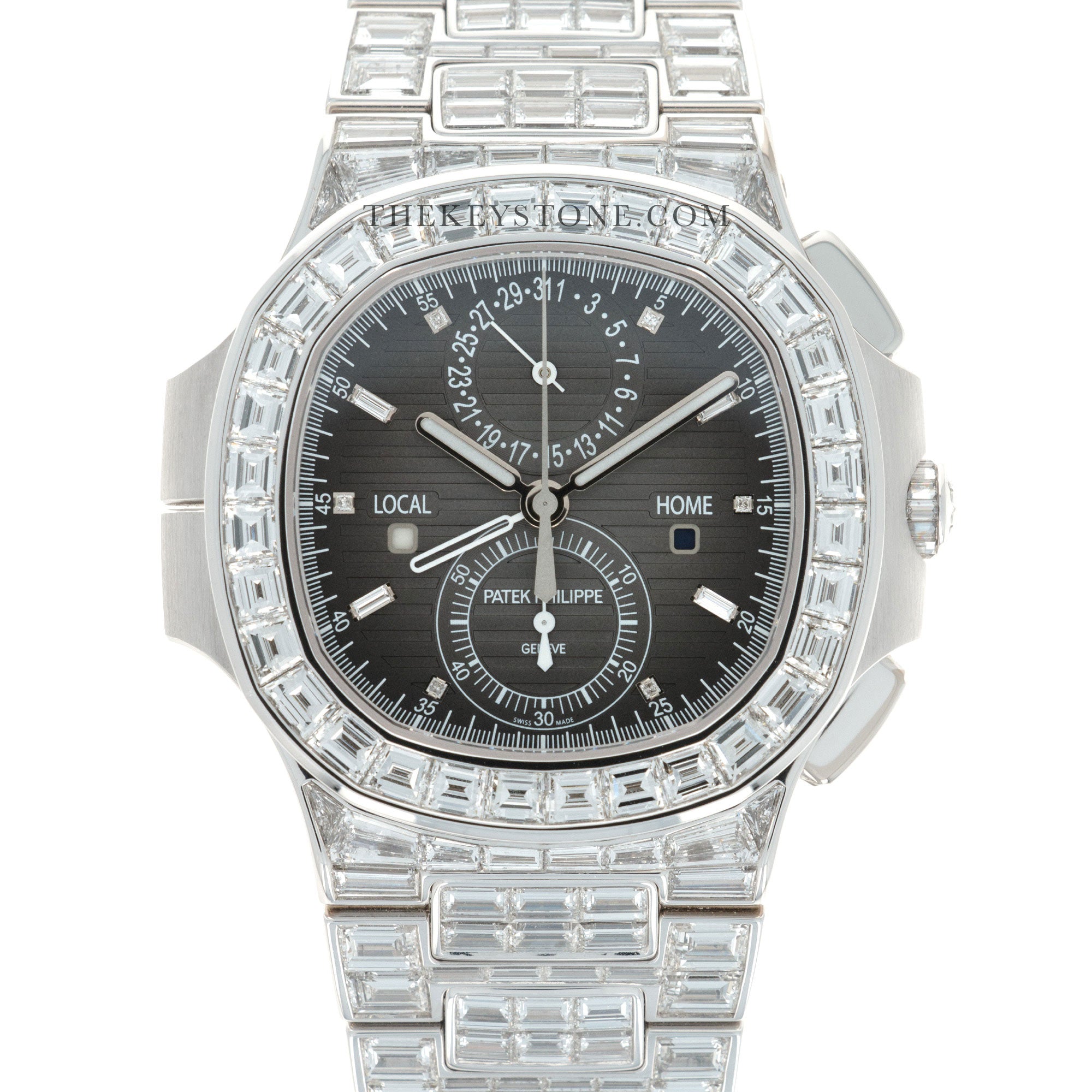 Patek Philippe - Patek Philippe White Gold Nautilus Baguette Diamond Watch Ref. 5990, Special Edition - The Keystone Watches