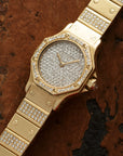 Cartier - Cartier Yellow Gold Santos Automatic Diamond Watch - The Keystone Watches