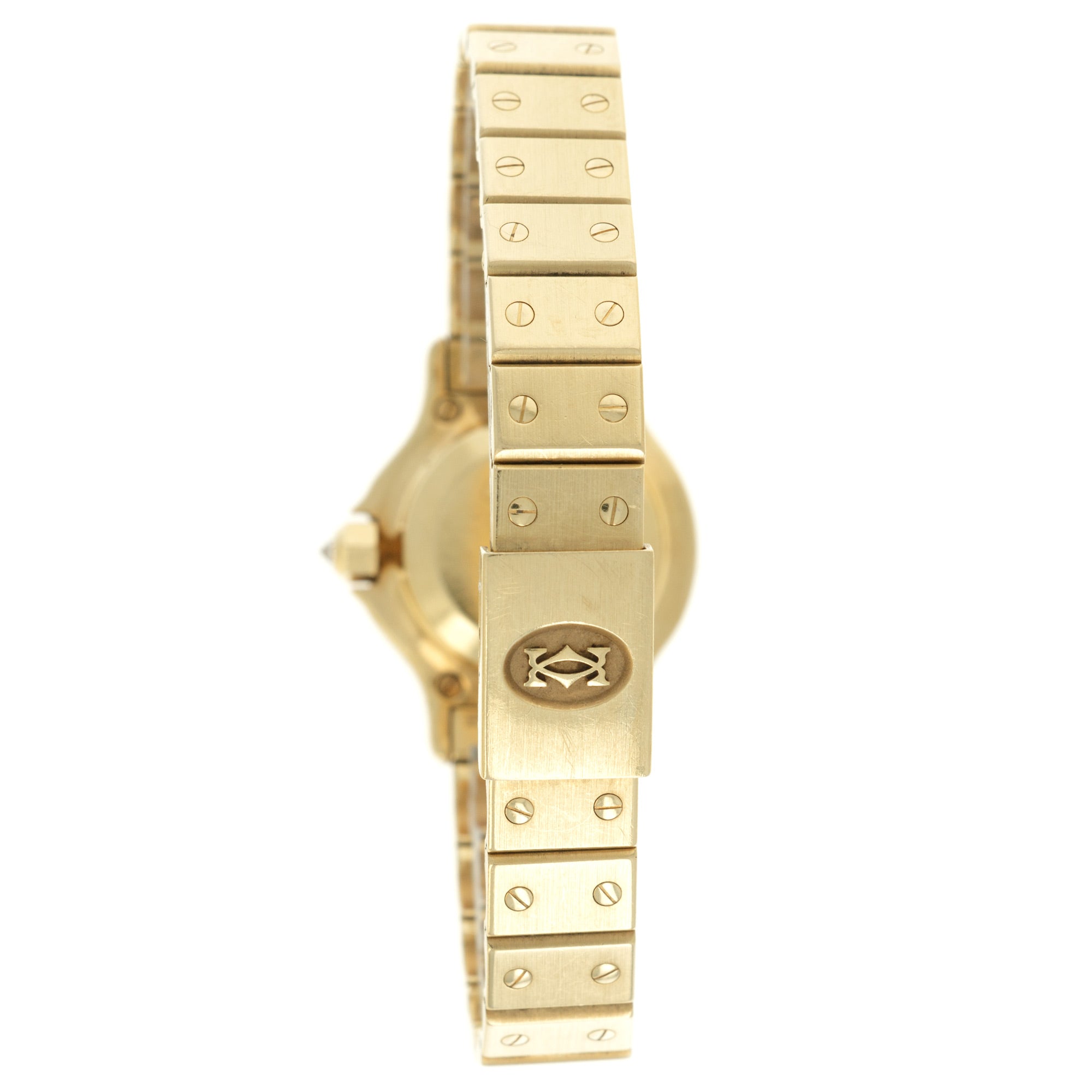 Cartier - Cartier Yellow Gold Santos Automatic Diamond Watch - The Keystone Watches
