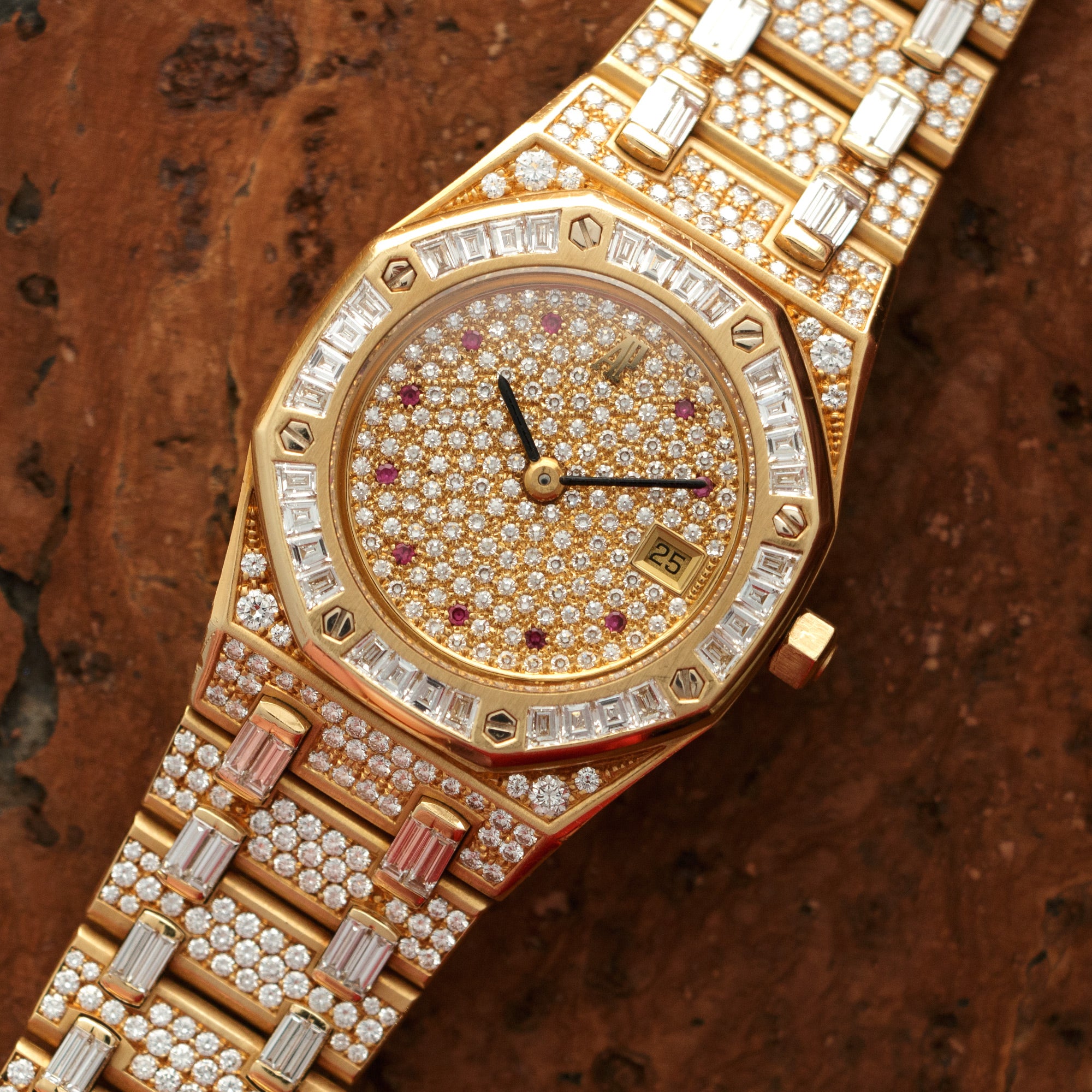 Audemars Piguet - Audemars Piguet Yellow Gold Royal Oak Diamond Watch - The Keystone Watches