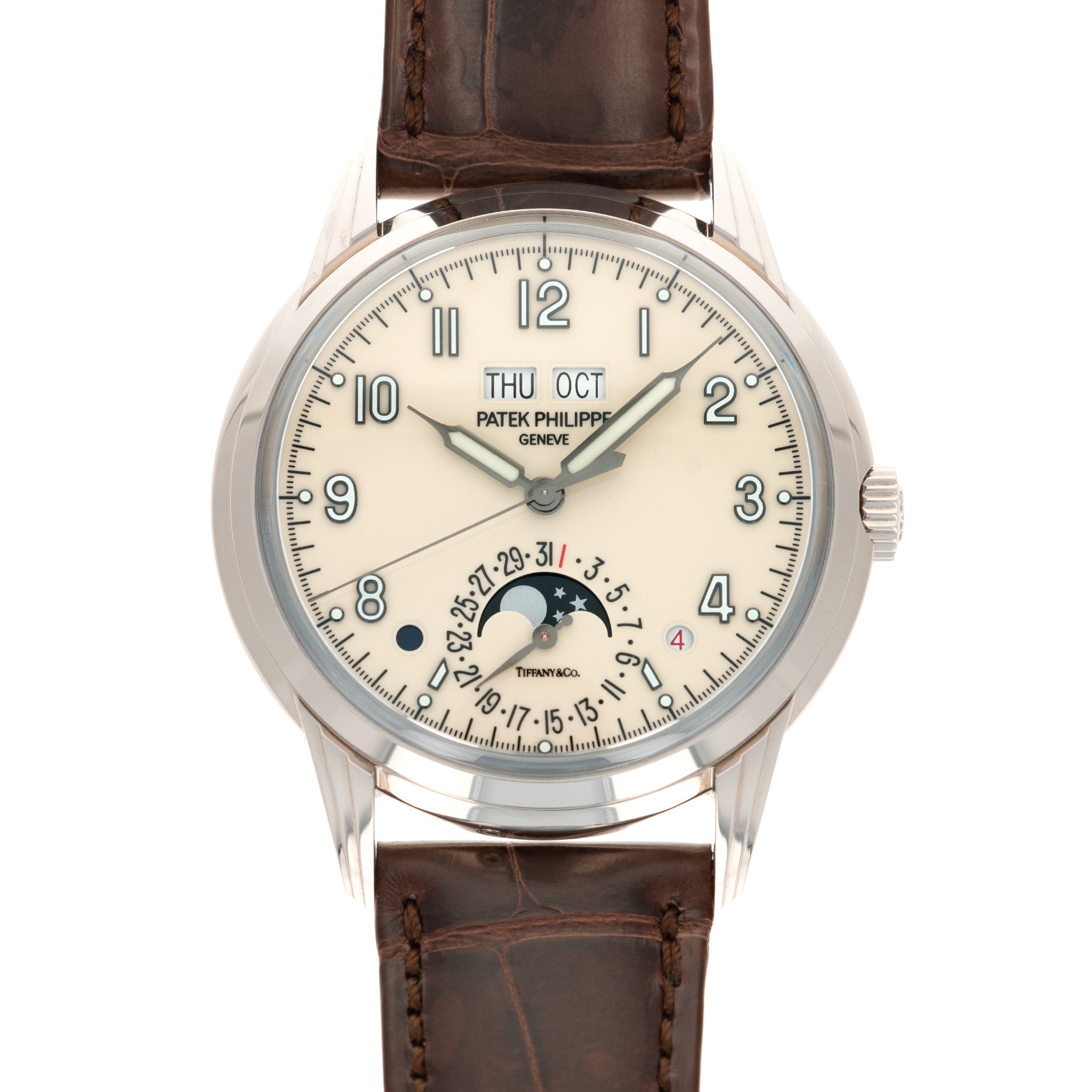 Patek Philippe - Patek Philippe White Gold Perpetual Calendar Watch Ref. 5320 retailed by Tiffany & Co. - The Keystone Watches