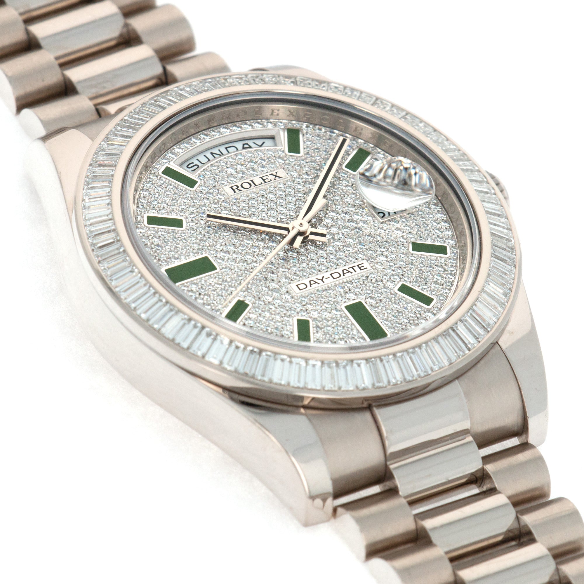 Rolex - Rolex White Gold Day-Date Baguette Diamond Watch Ref. 218399 - The Keystone Watches