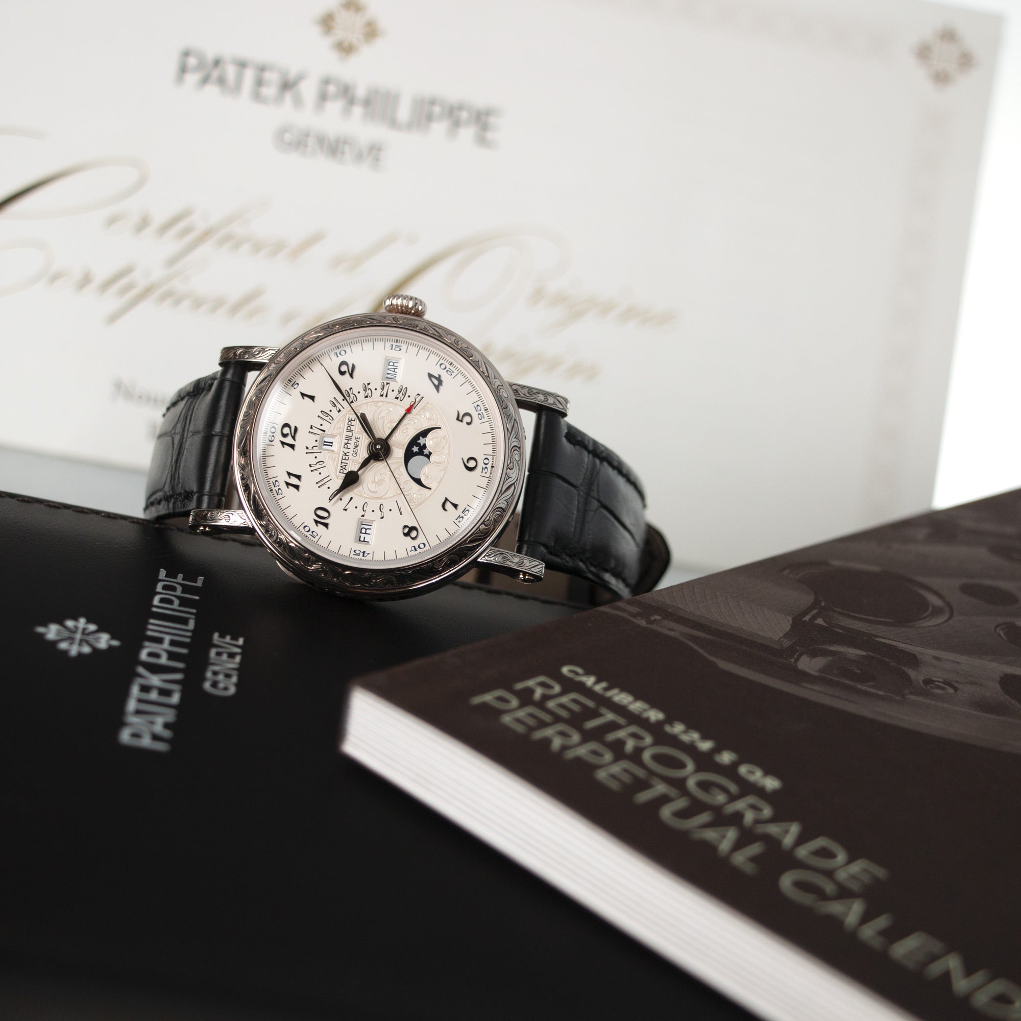 Patek Philippe - Patek Philippe White Gold Perpetual Calendar Watch Ref. 5160, Retailed by Tiffany & Co. - The Keystone Watches