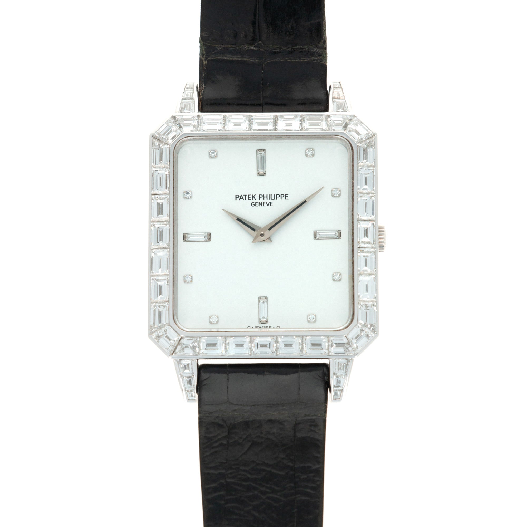 Patek Philippe - Patek Philippe Rectangular Platinum & Baguette Diamond Watch Ref. 5007 - The Keystone Watches