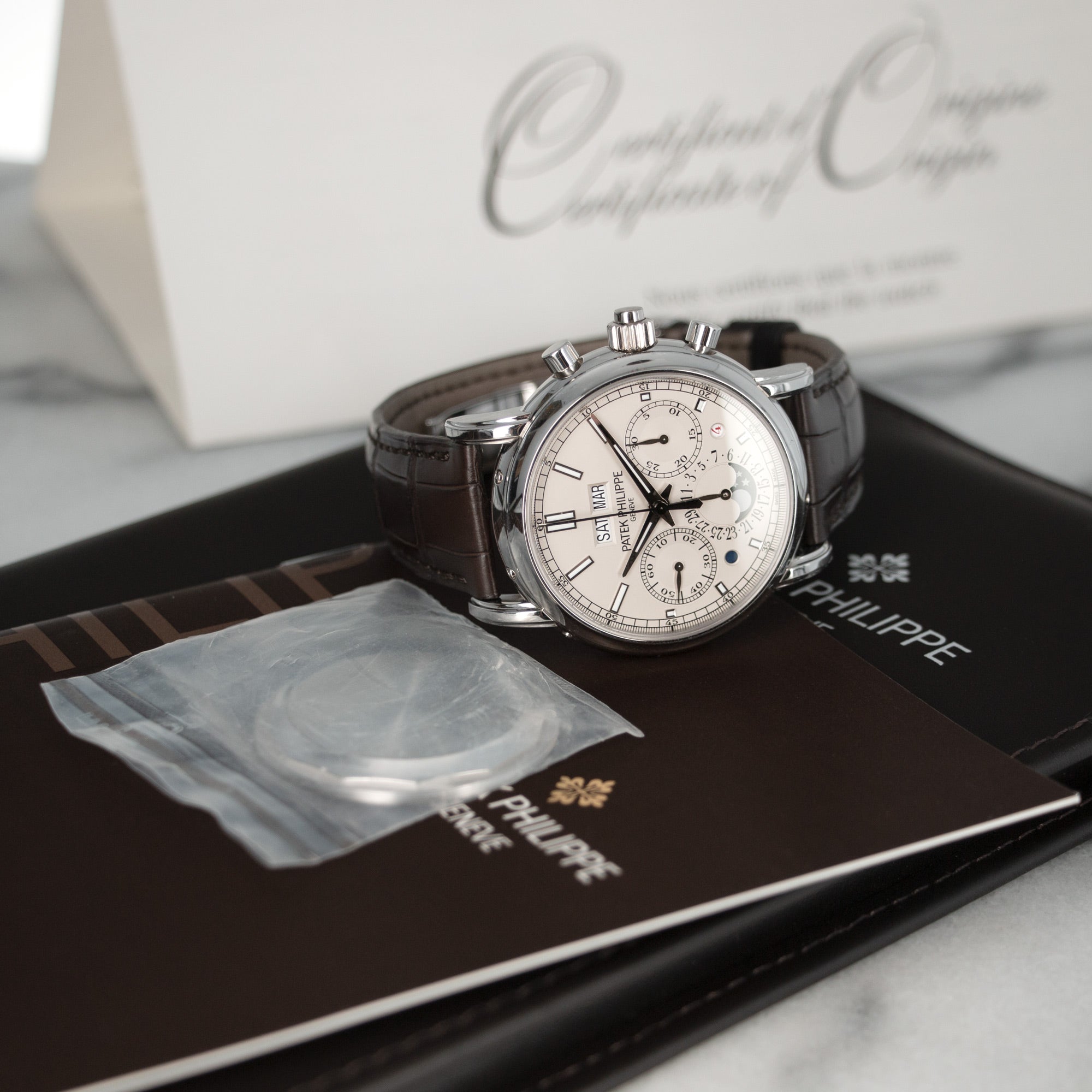 Patek Philippe - Patek Philippe Platinum Perpetual Split Seconds Chrono Watch Ref. 5204 - The Keystone Watches