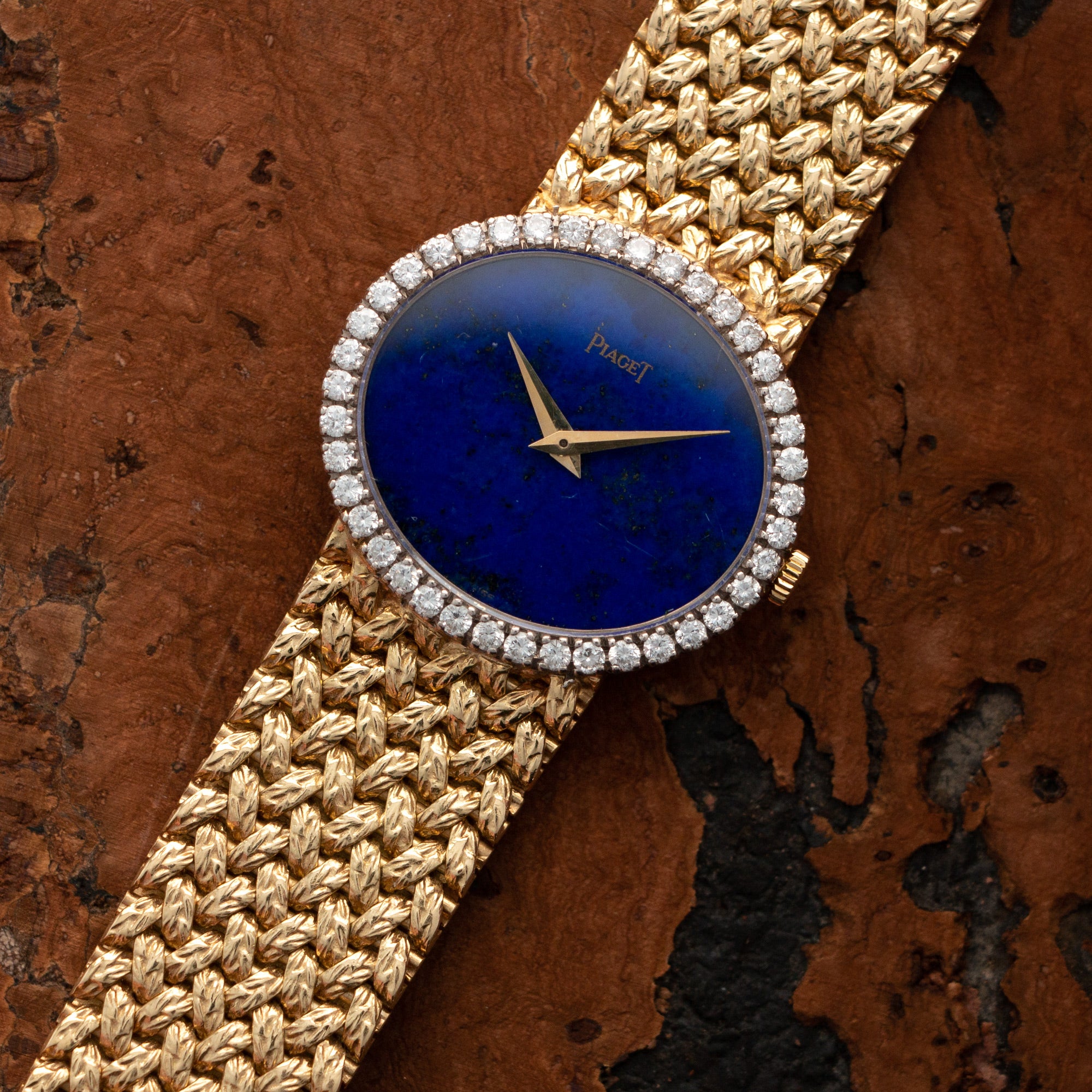 Piaget - Piaget Yellow Gold Lapis Diamond Watch, 1970s - The Keystone Watches