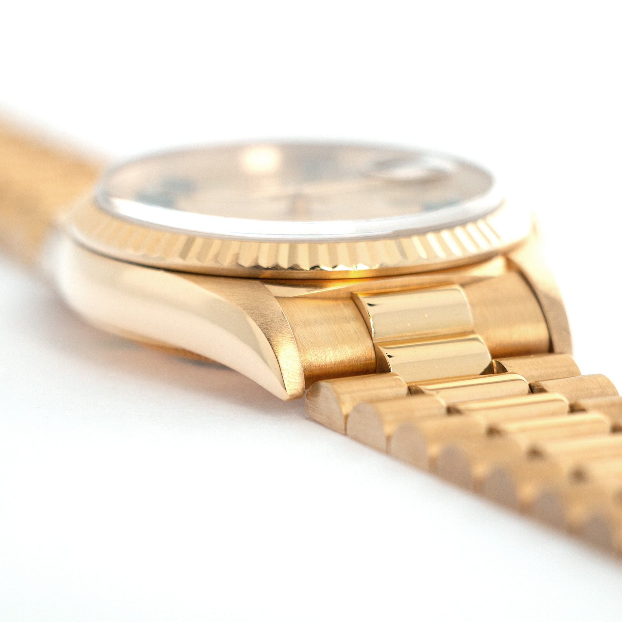 Rolex - Rolex Yellow Gold Day-Date Ref. 18238 Sapphire and Diamond String Dial - The Keystone Watches