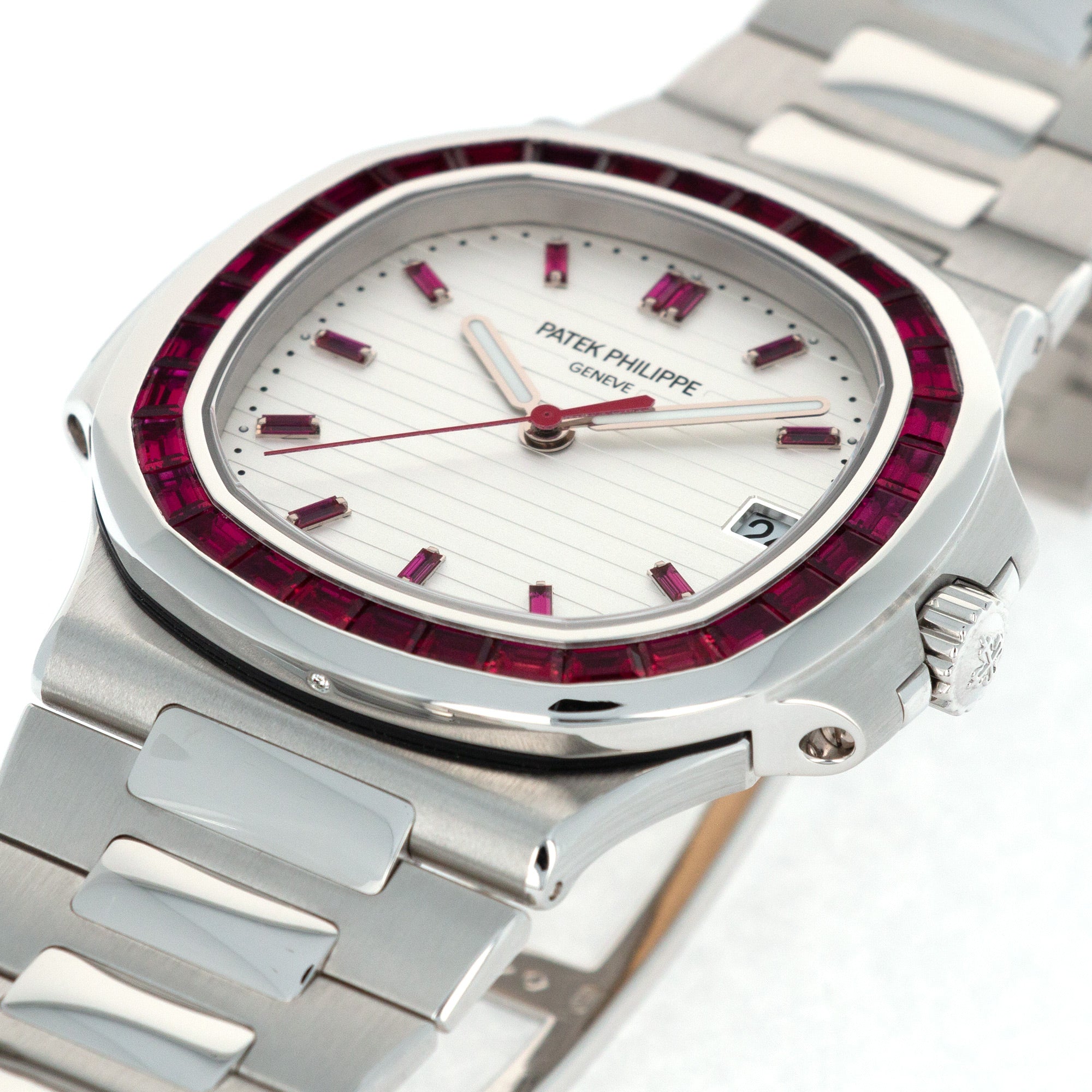Patek Philippe - Patek Philippe Platinum Nautilus with Baguette Ruby Bezel Ref. 5711 - The Keystone Watches