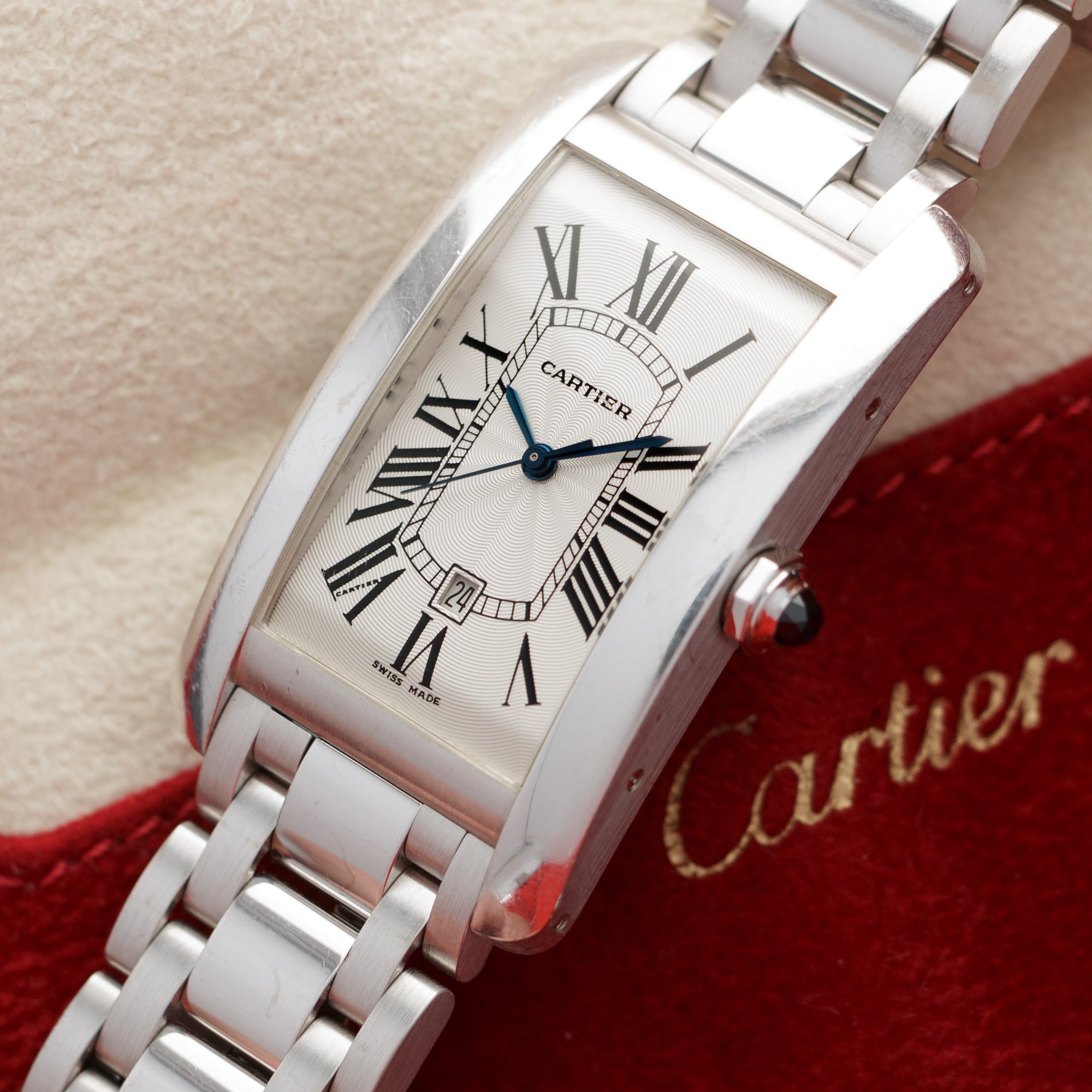 Cartier tank americaine 2025 18k white gold