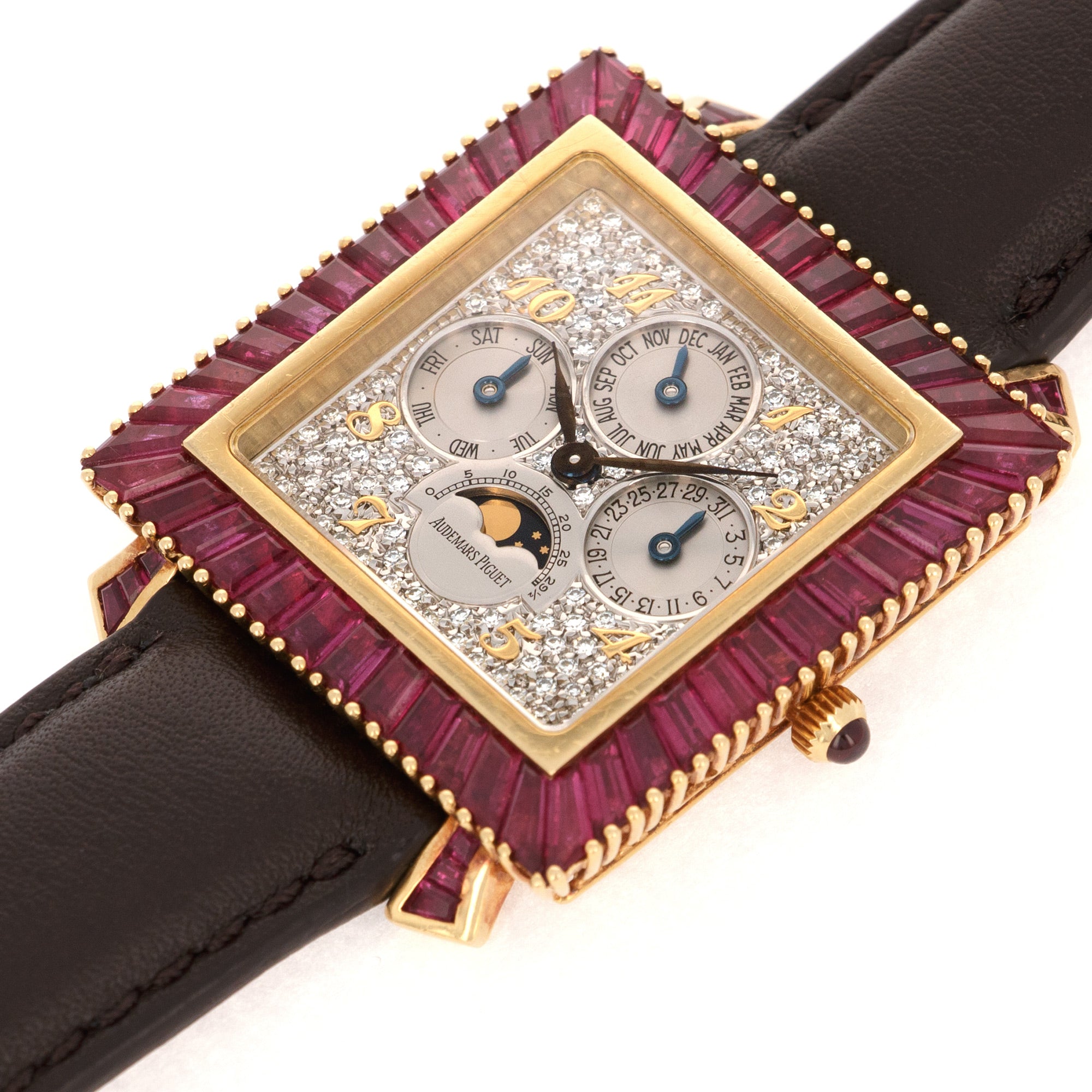 Audemars Piguet - Audemars Piguet Yellow Gold Perpetual Calendar Ruby and Diamond Watch, Likely Piece Unique - The Keystone Watches
