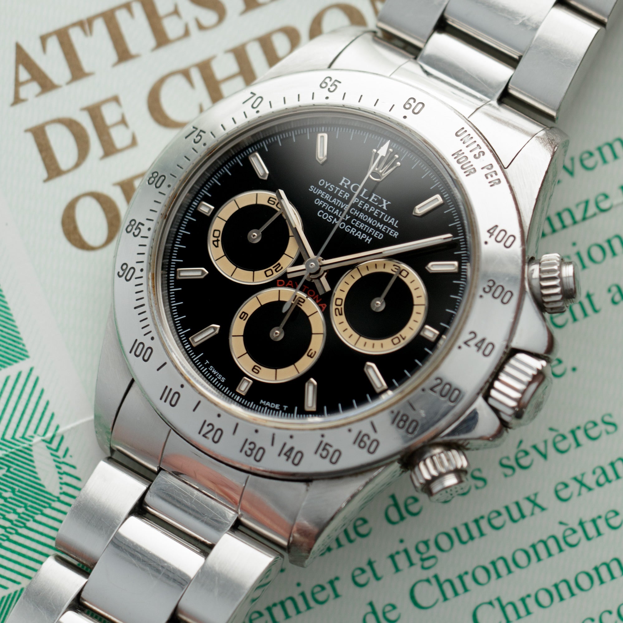 Rolex - Rolex Steel Zenith Daytona Ref. 16520 with Original Papers and Brown Subdials - The Keystone Watches