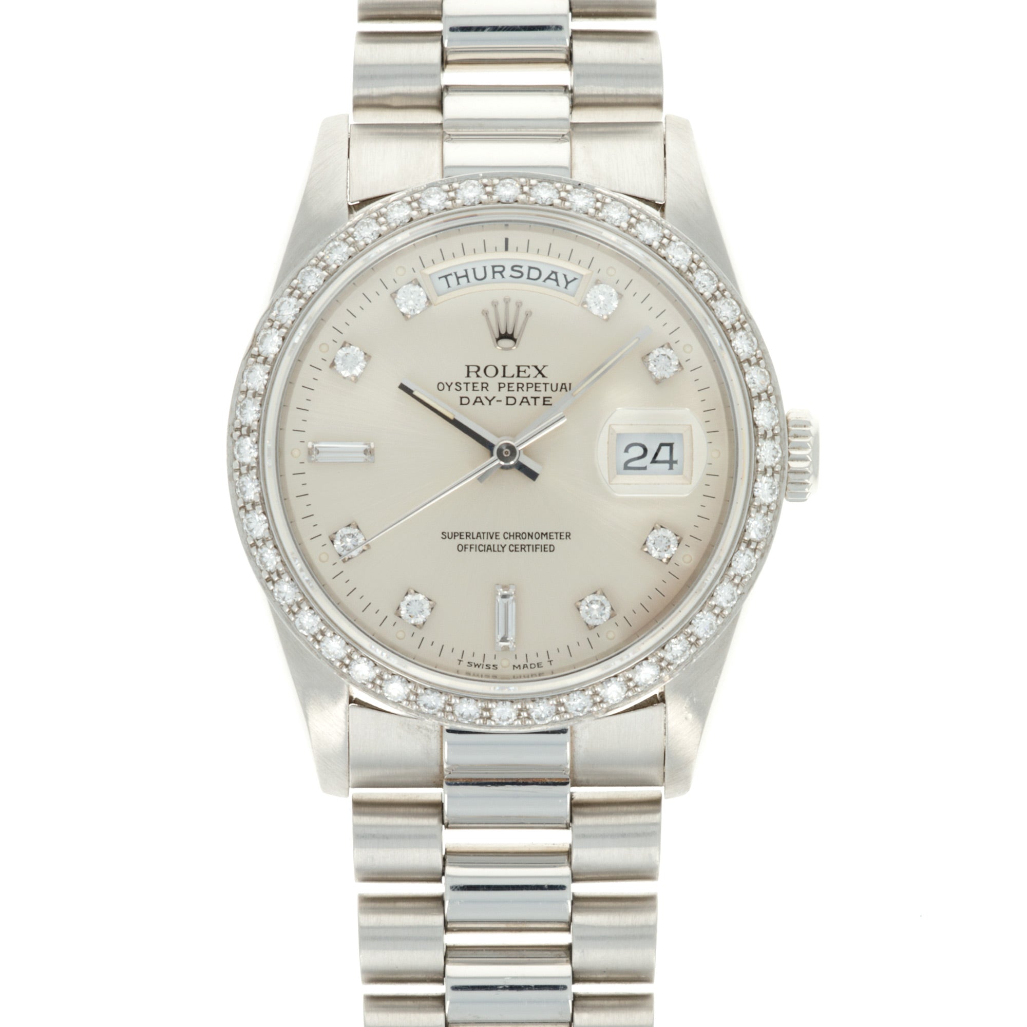 Rolex - Rolex Platinum and Diamond Day-Date Ref. 18346 - The Keystone Watches