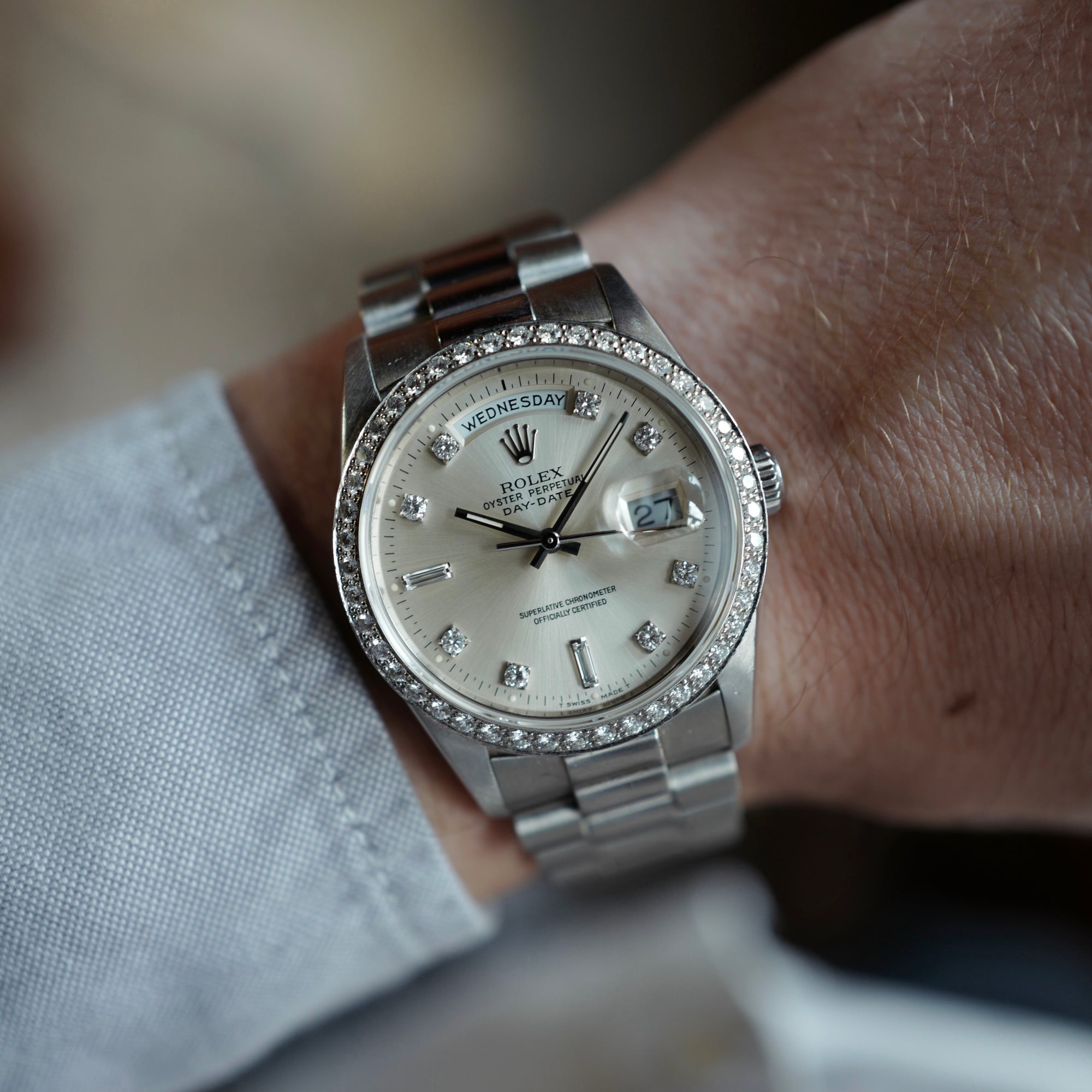 Rolex - Rolex Platinum and Diamond Day-Date Ref. 18346 - The Keystone Watches