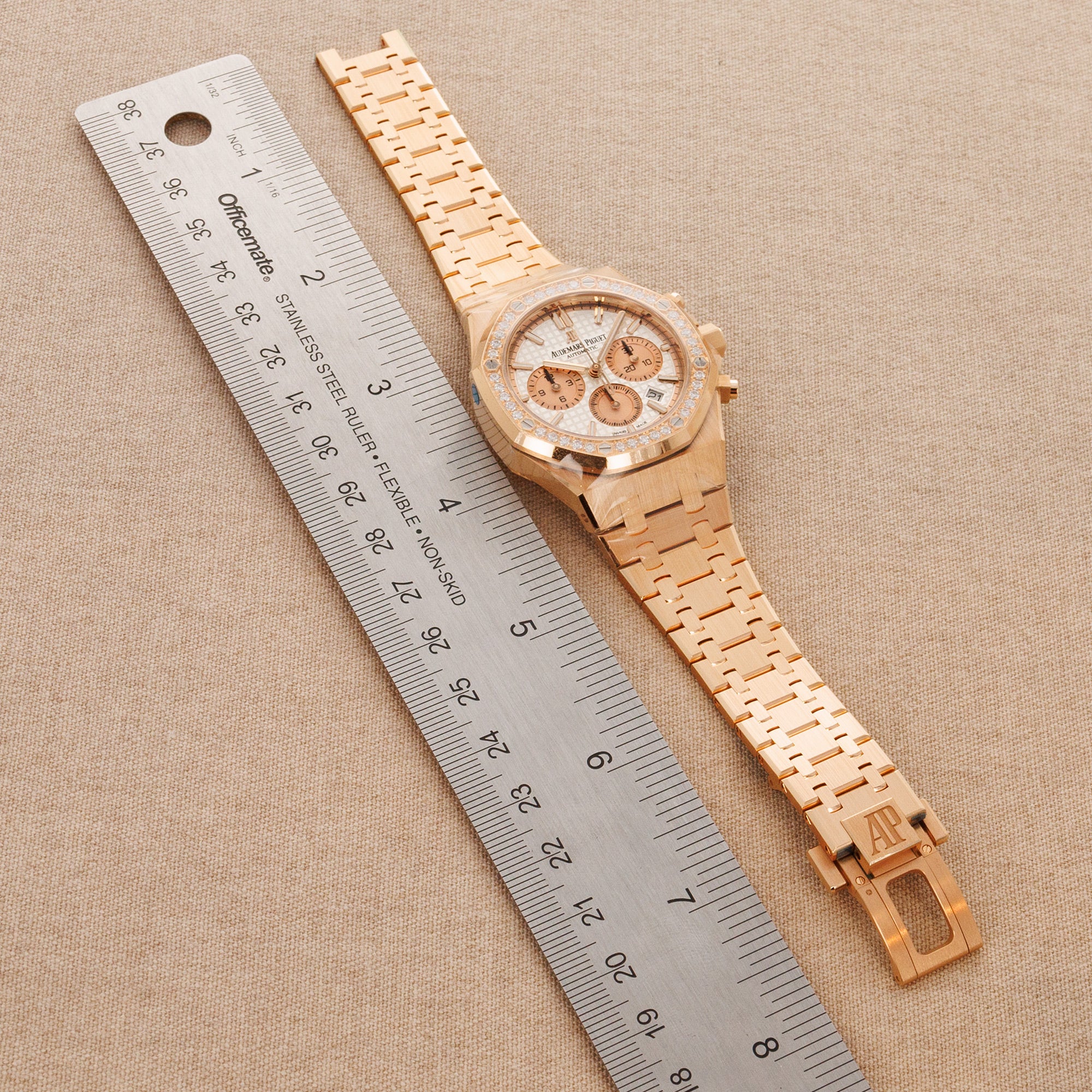 Audemars Piguet - Audemars Piguet Rose Gold Royal Oak Chrono Diamond Watch Ref. 26315 - The Keystone Watches