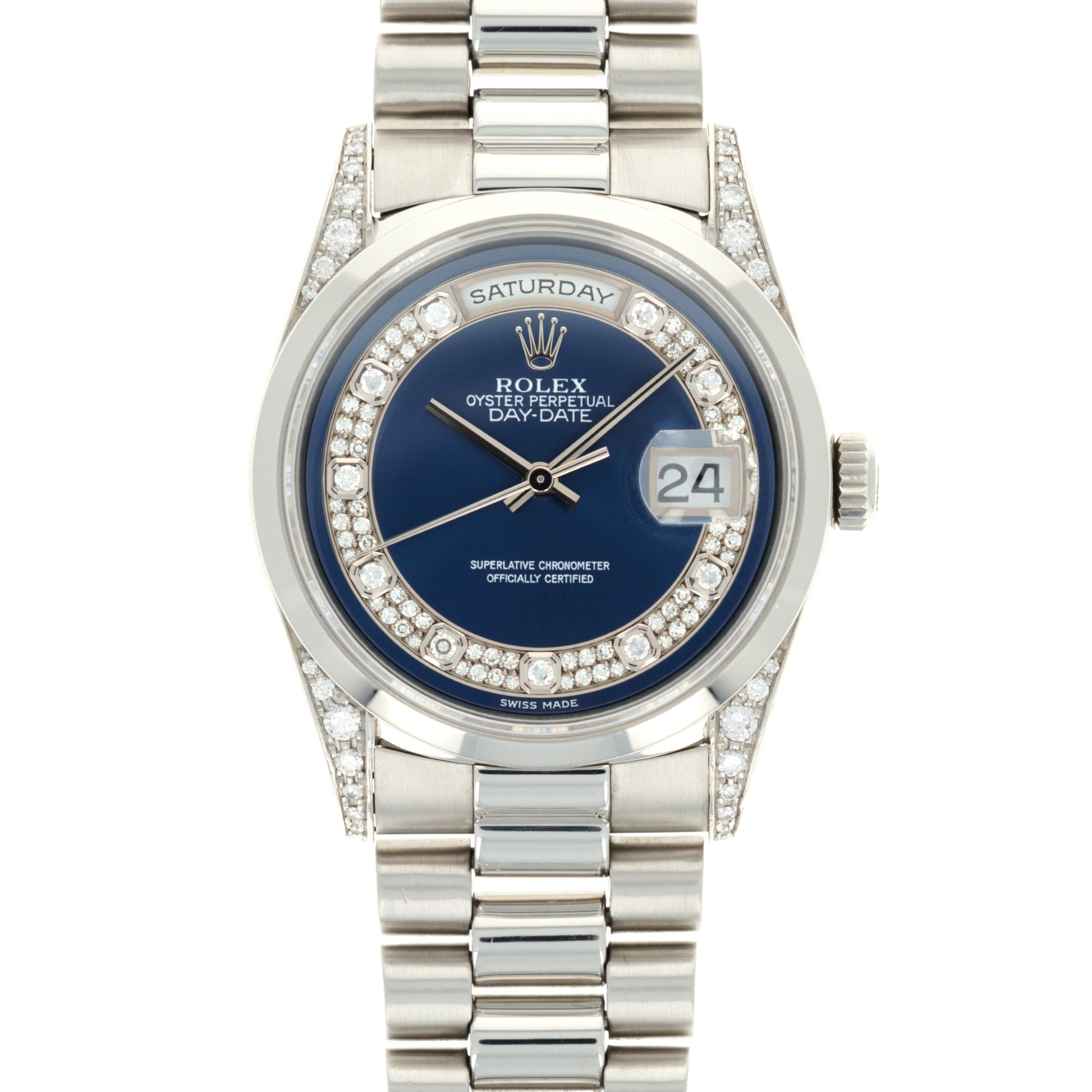 Rolex - Rolex Platinum and Diamond Day-Date Ref. 18296 with Original Warranty - The Keystone Watches