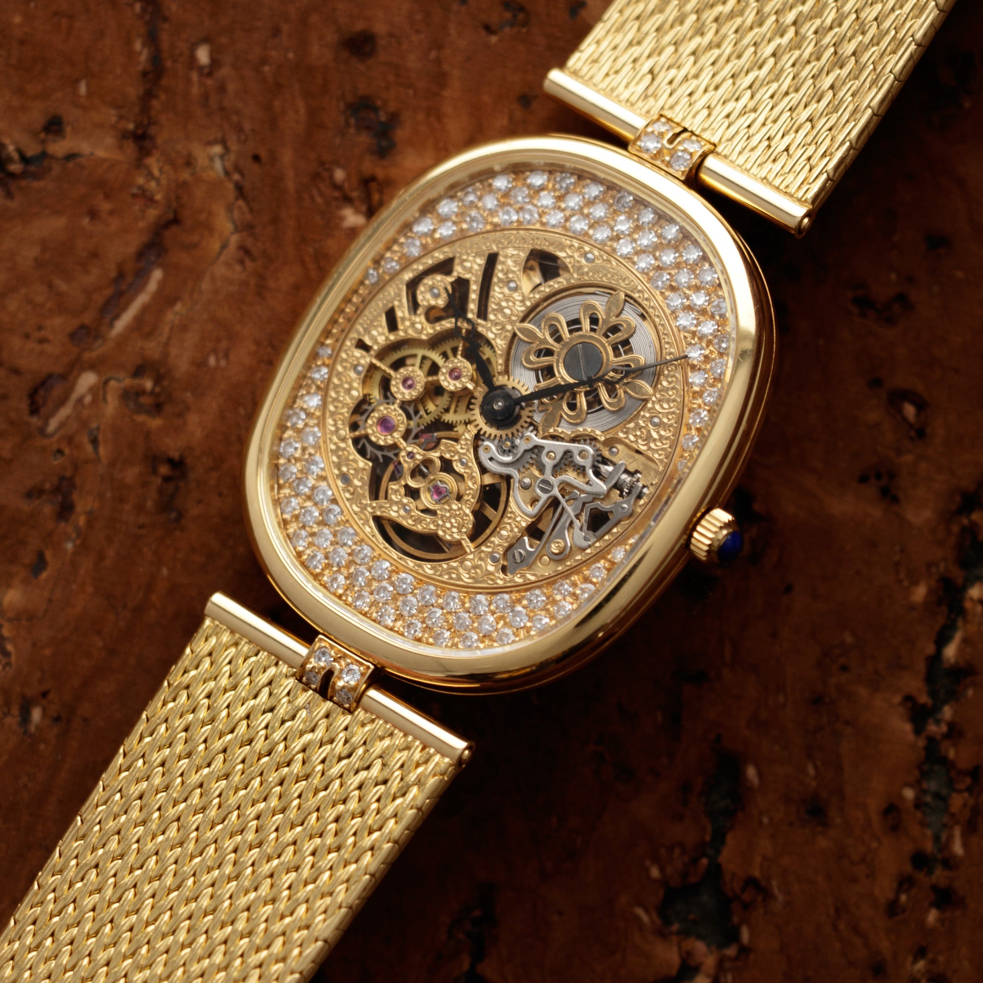Patek Philippe - Patek Philippe Yellow Gold and Diamond Skeleton Watch Ref. 3881 - The Keystone Watches