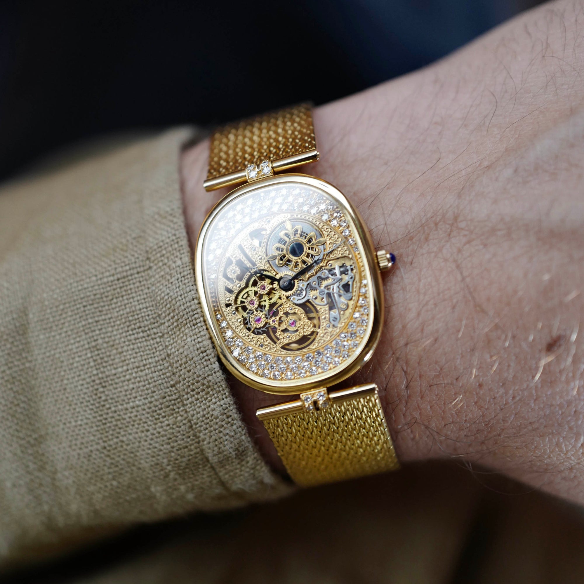 Patek Philippe - Patek Philippe Yellow Gold and Diamond Skeleton Watch Ref. 3881 - The Keystone Watches