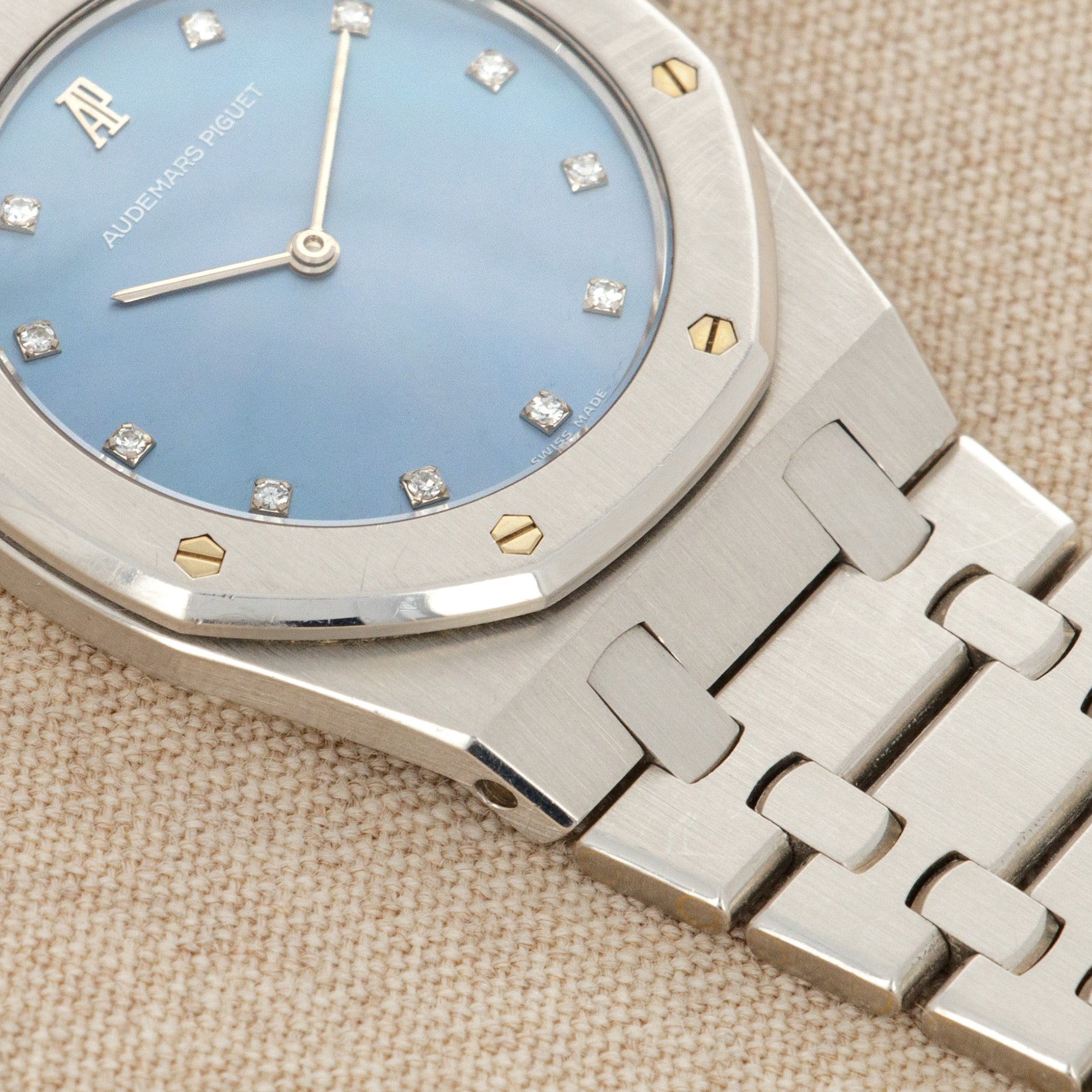 Audemars Piguet - Audemars Piguet Platinum Royal Oak with Mother of Pearl and Diamond Dial - The Keystone Watches
