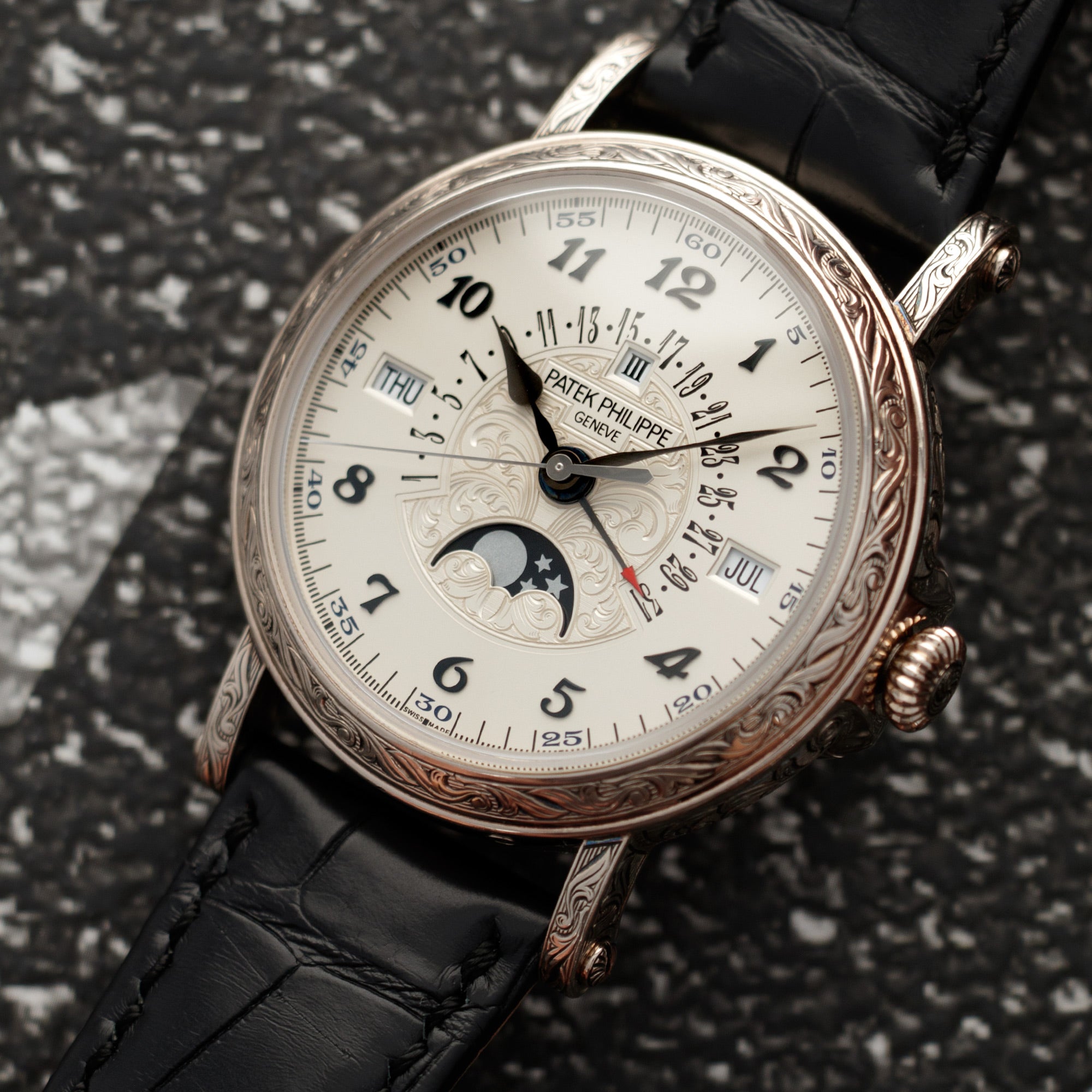 Patek Philippe - Patek Philippe White Gold Perpetual Engraved Ref. 5160 - The Keystone Watches