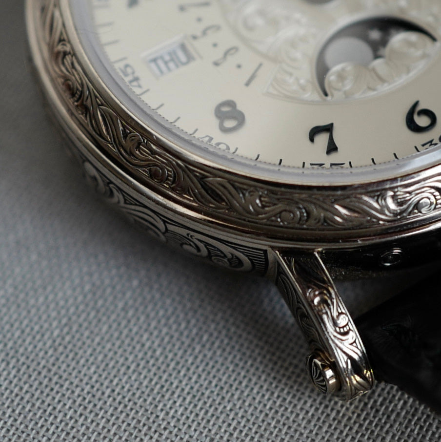 Patek Philippe - Patek Philippe White Gold Perpetual Engraved Ref. 5160 - The Keystone Watches