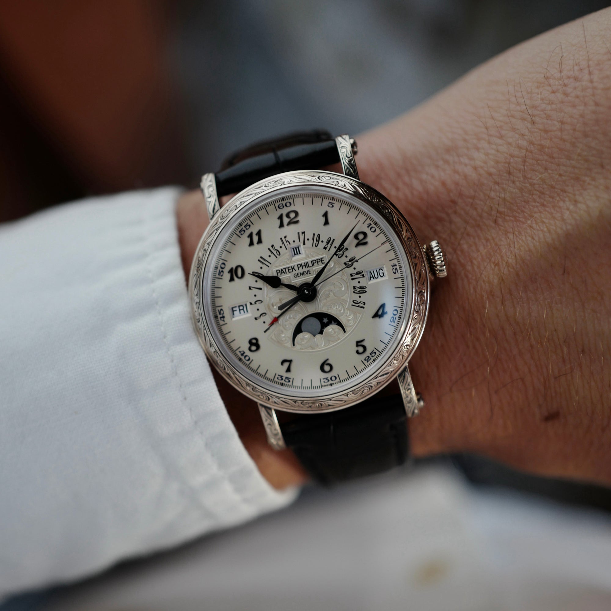 Patek Philippe - Patek Philippe White Gold Perpetual Engraved Ref. 5160 - The Keystone Watches