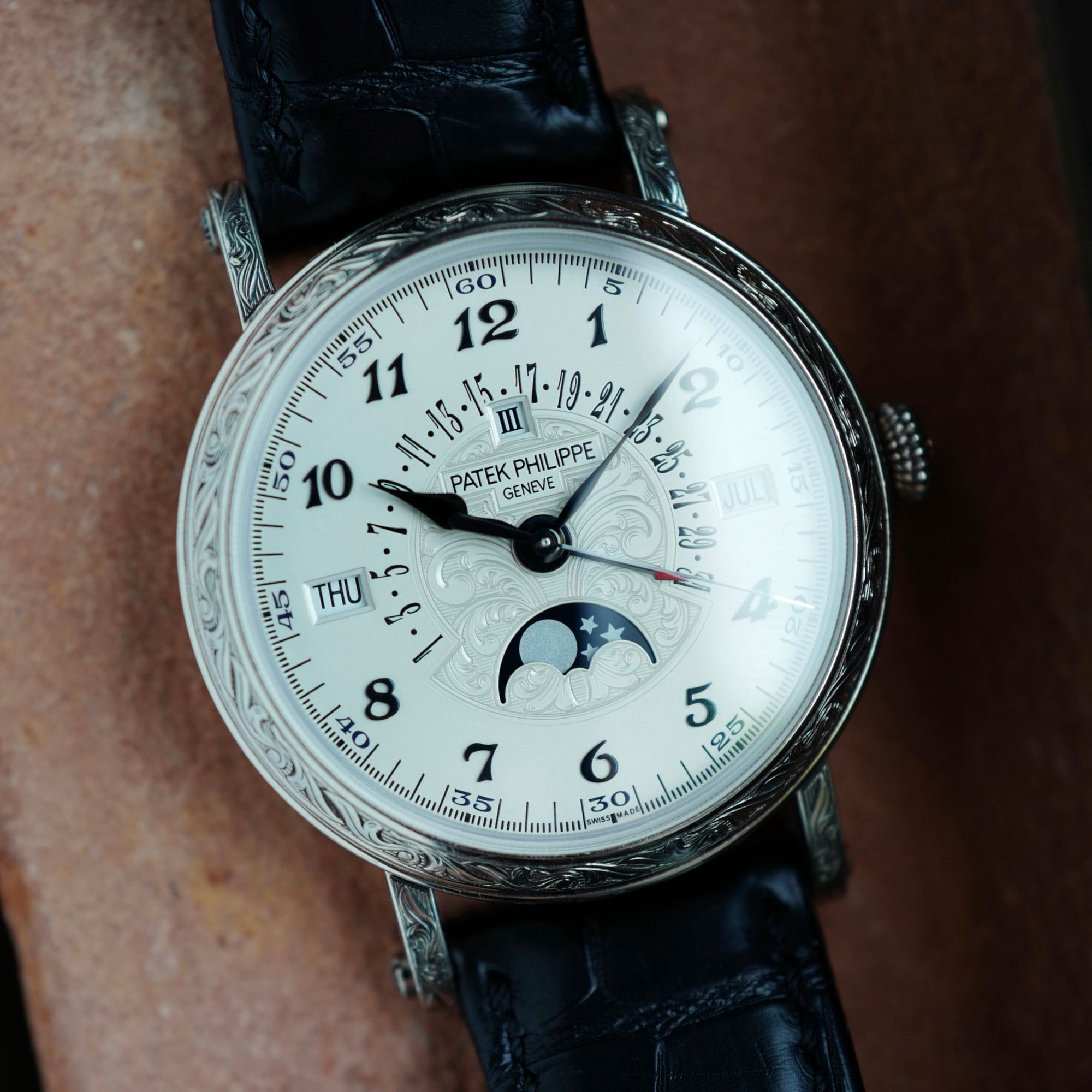 Patek Philippe - Patek Philippe White Gold Perpetual Engraved Ref. 5160 - The Keystone Watches