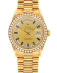 Rolex - Rolex Yellow Gold Day-Date Ref. 18048 with Factory Sapphire Diamond String Dial - The Keystone Watches