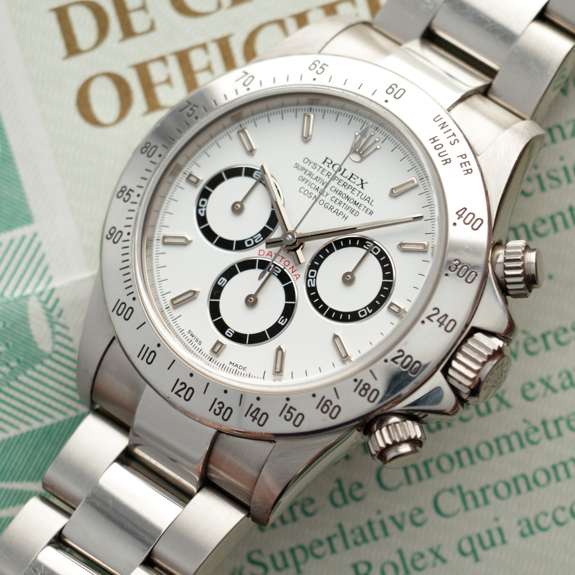 Rolex Steel Zenith Daytona 16520 with Original Warranty Paper