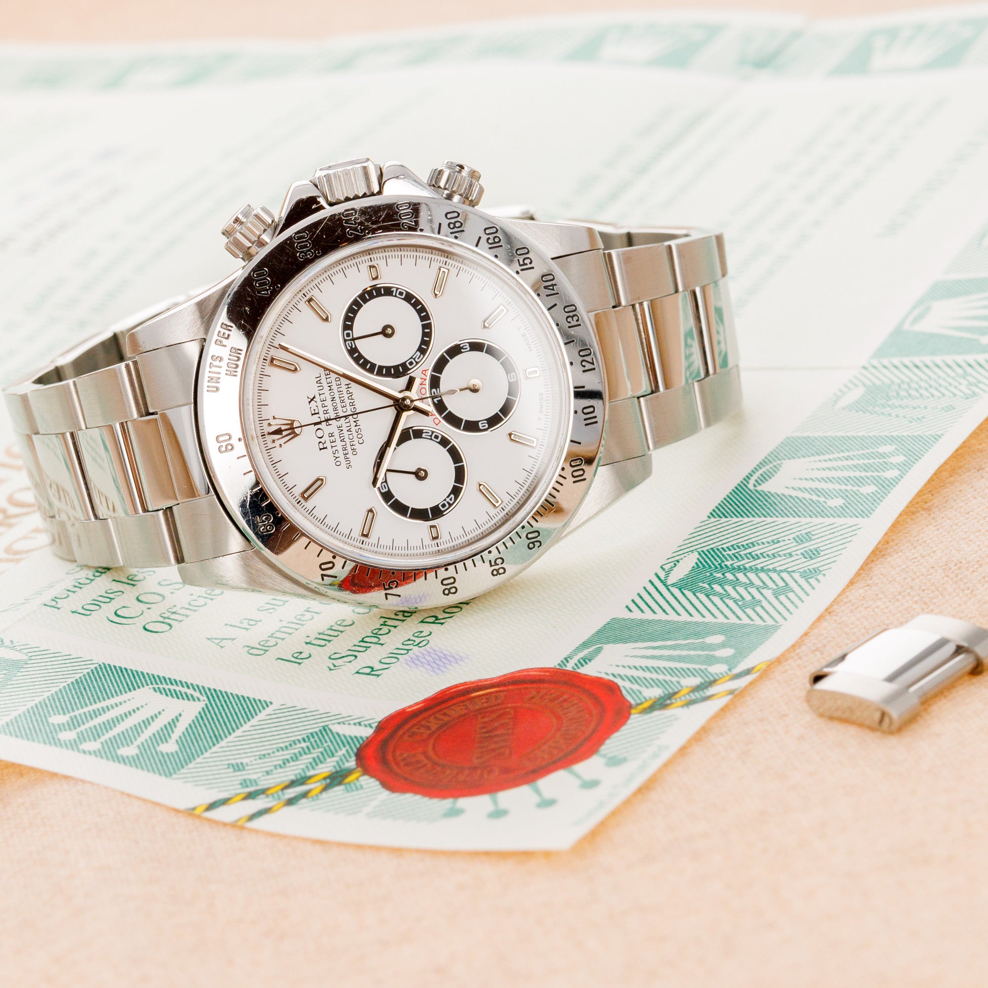 Rolex - Rolex Steel Zenith Daytona Chronograph Ref. 16520 with Original Warranty - The Keystone Watches