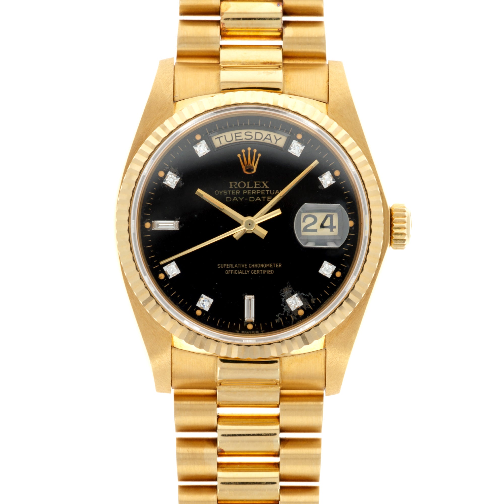 Rolex - Rolex Yellow Gold Day-Date Ref. 18038 with Black Diamond Dial - The Keystone Watches