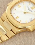 Patek Philippe - Patek Philippe Yellow Gold Nautilus Watch Ref. 3800 with Rare White Roman Numerals Dial - The Keystone Watches