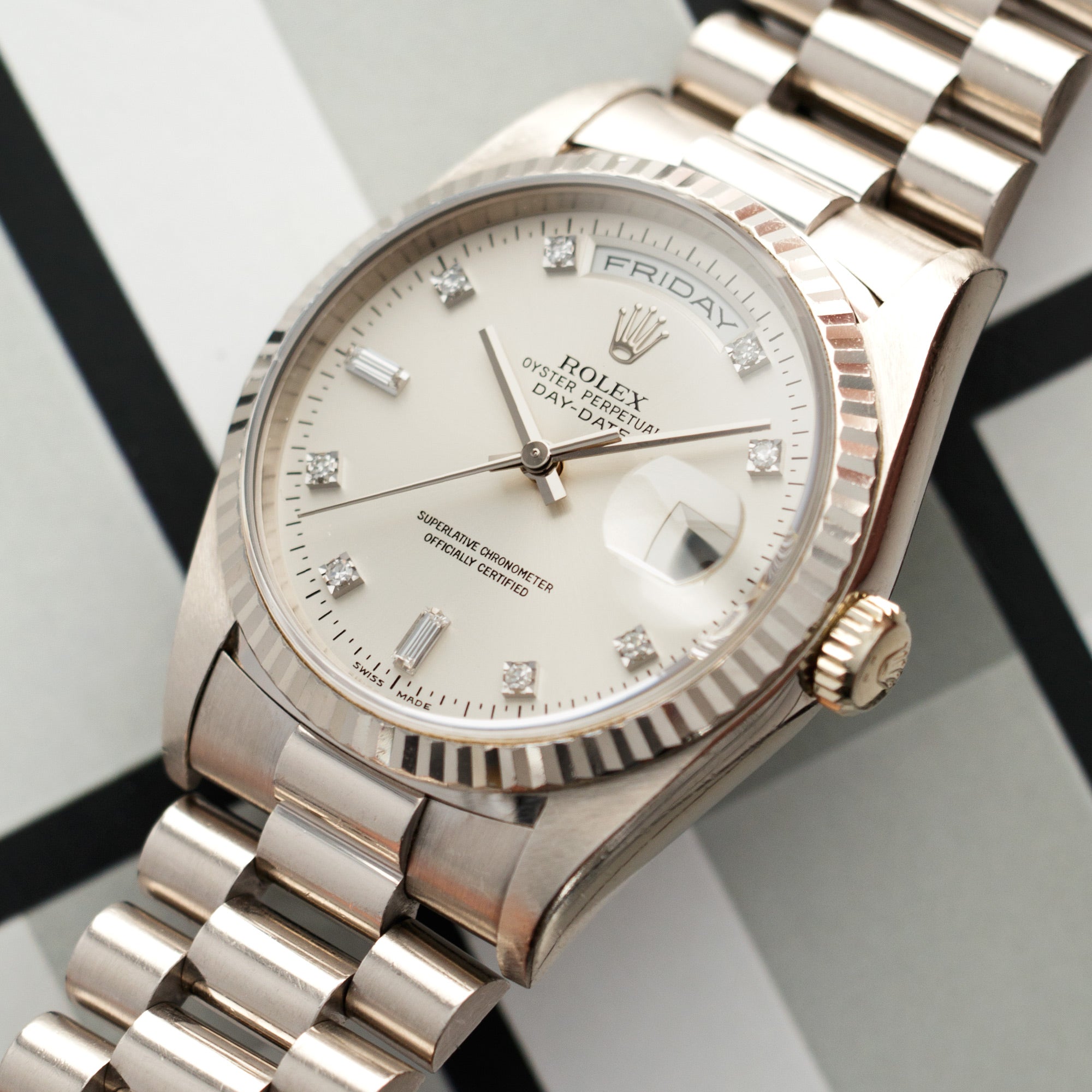 Rolex - Rolex White Gold Day-Date Ref. 18239 with Diamond Markers - The Keystone Watches