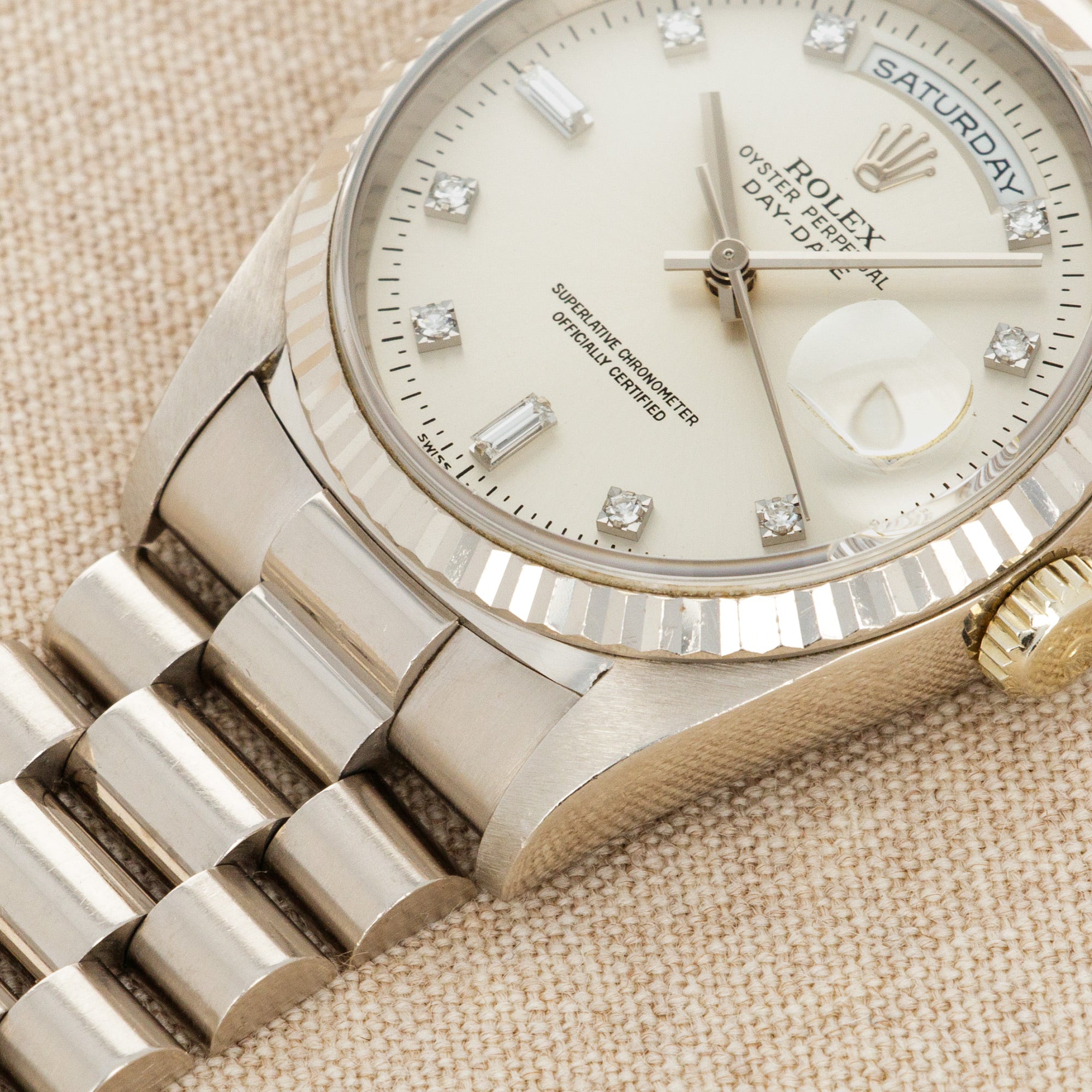 Rolex - Rolex White Gold Day-Date Ref. 18239 with Diamond Markers - The Keystone Watches