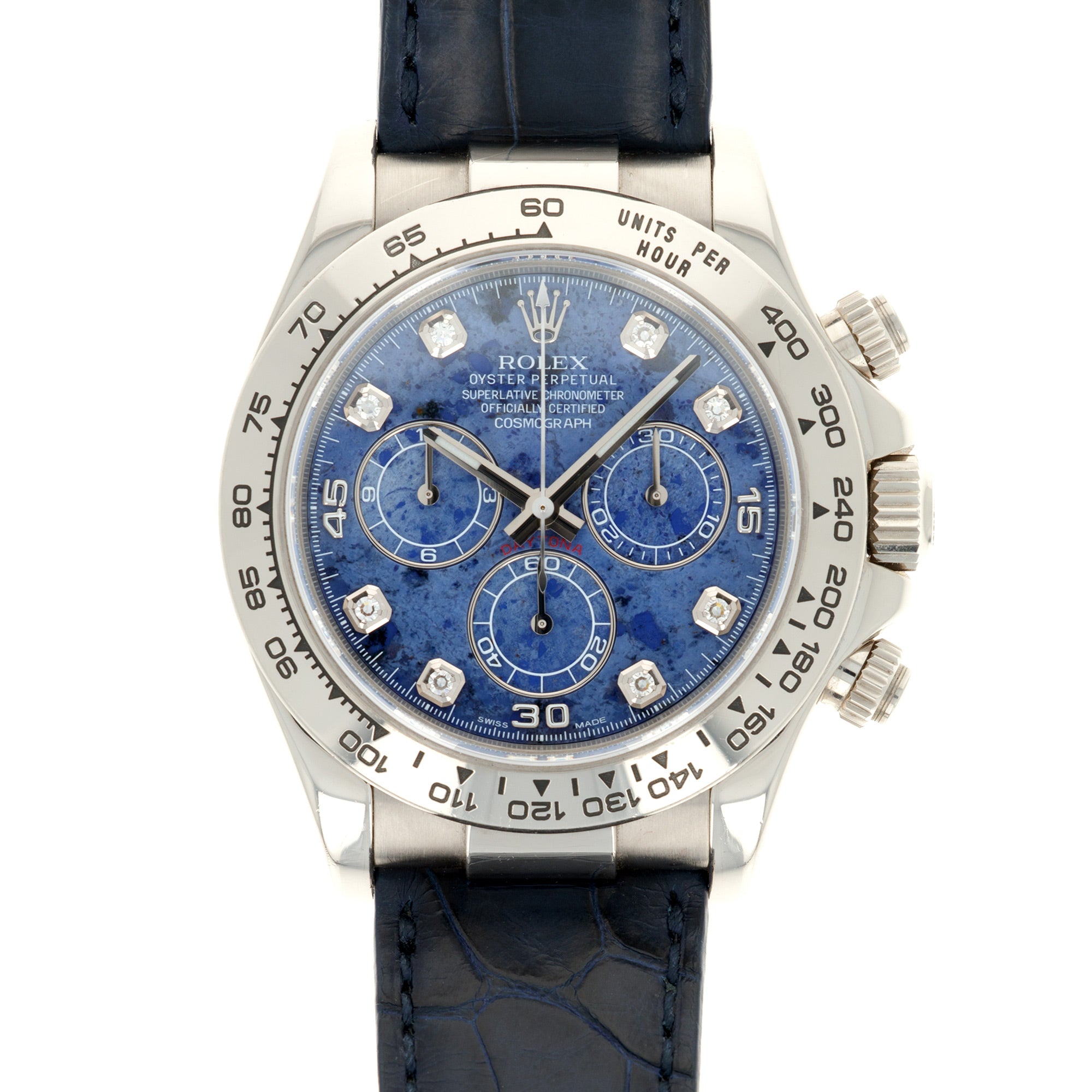 Rolex - Rolex White Gold Daytona Ref. 116519 with Sodalite Dial, Box and Papers - The Keystone Watches