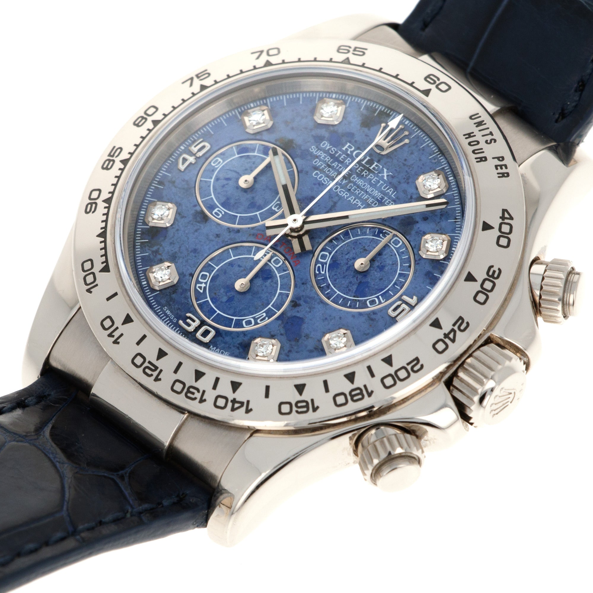 Rolex - Rolex White Gold Daytona Ref. 116519 with Sodalite Dial, Box and Papers - The Keystone Watches