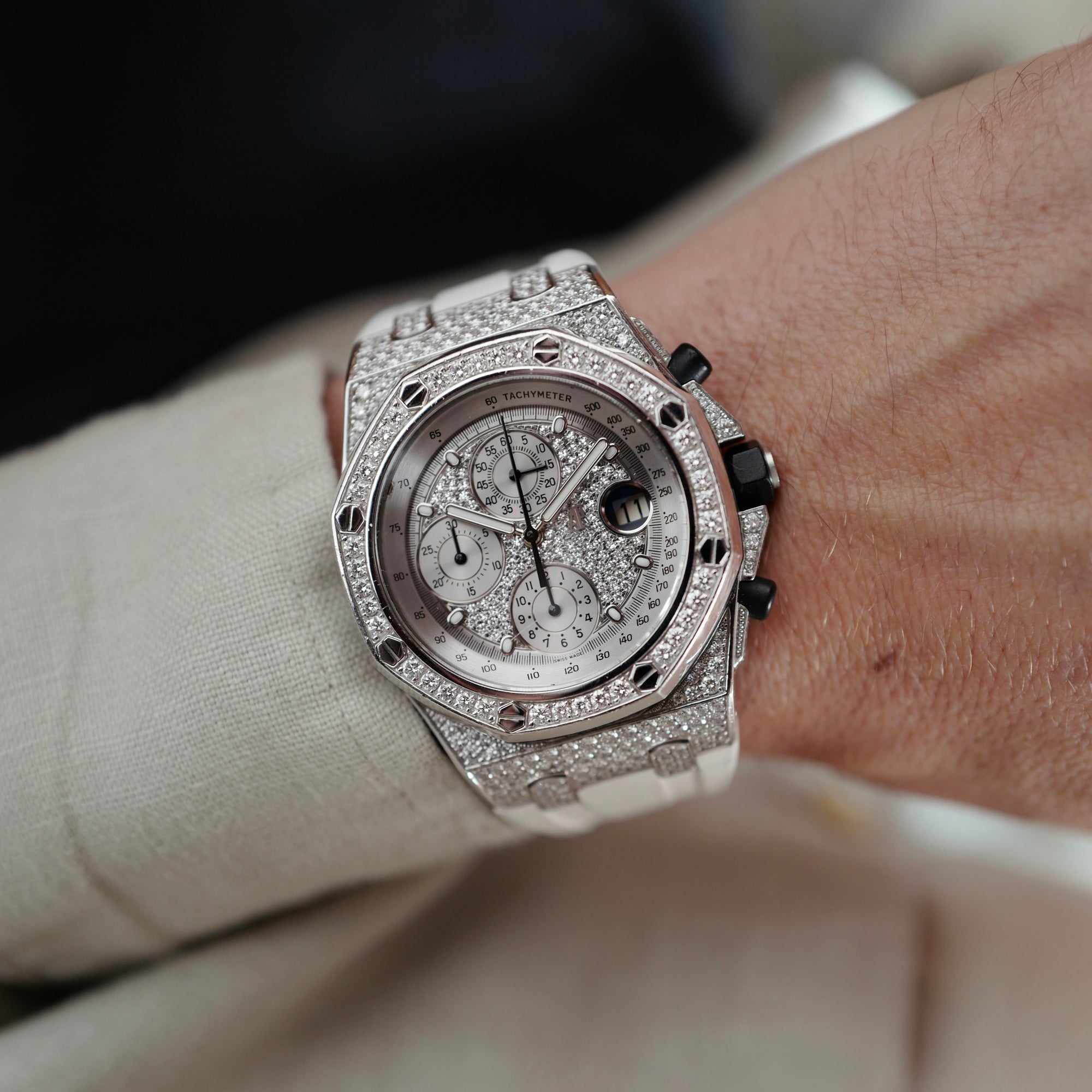 Audemars Piguet - Audemars Piguet White Gold and Diamond Royal Oak Offshore Chronograph Ref. 26067 (NEW ARRIVAL) - The Keystone Watches
