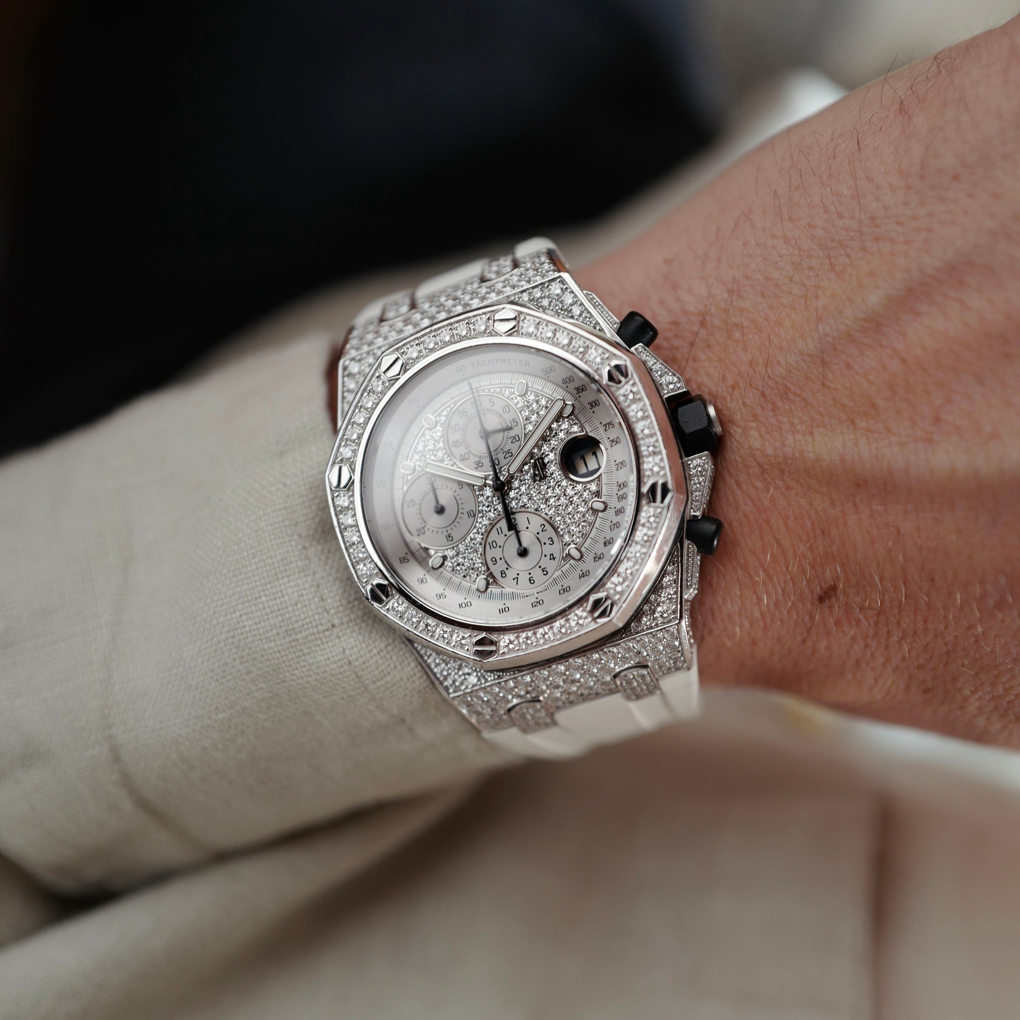 Audemars Piguet - Audemars Piguet White Gold and Diamond Royal Oak Offshore Chronograph Ref. 26067 (NEW ARRIVAL) - The Keystone Watches