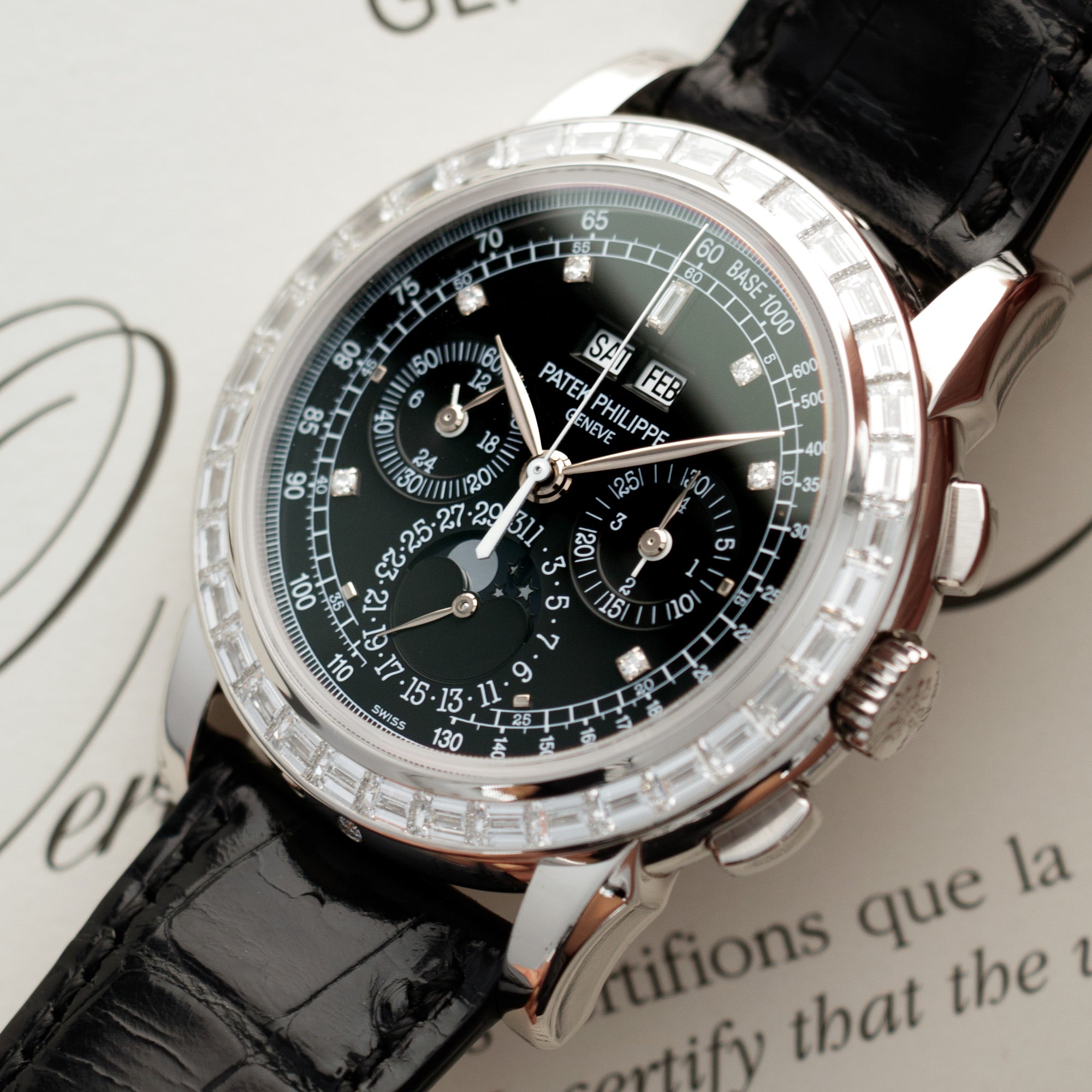 Patek Philippe - Patek Philippe Platinum Perpetual Calendar Diamond Watch Ref. 5971 - The Keystone Watches