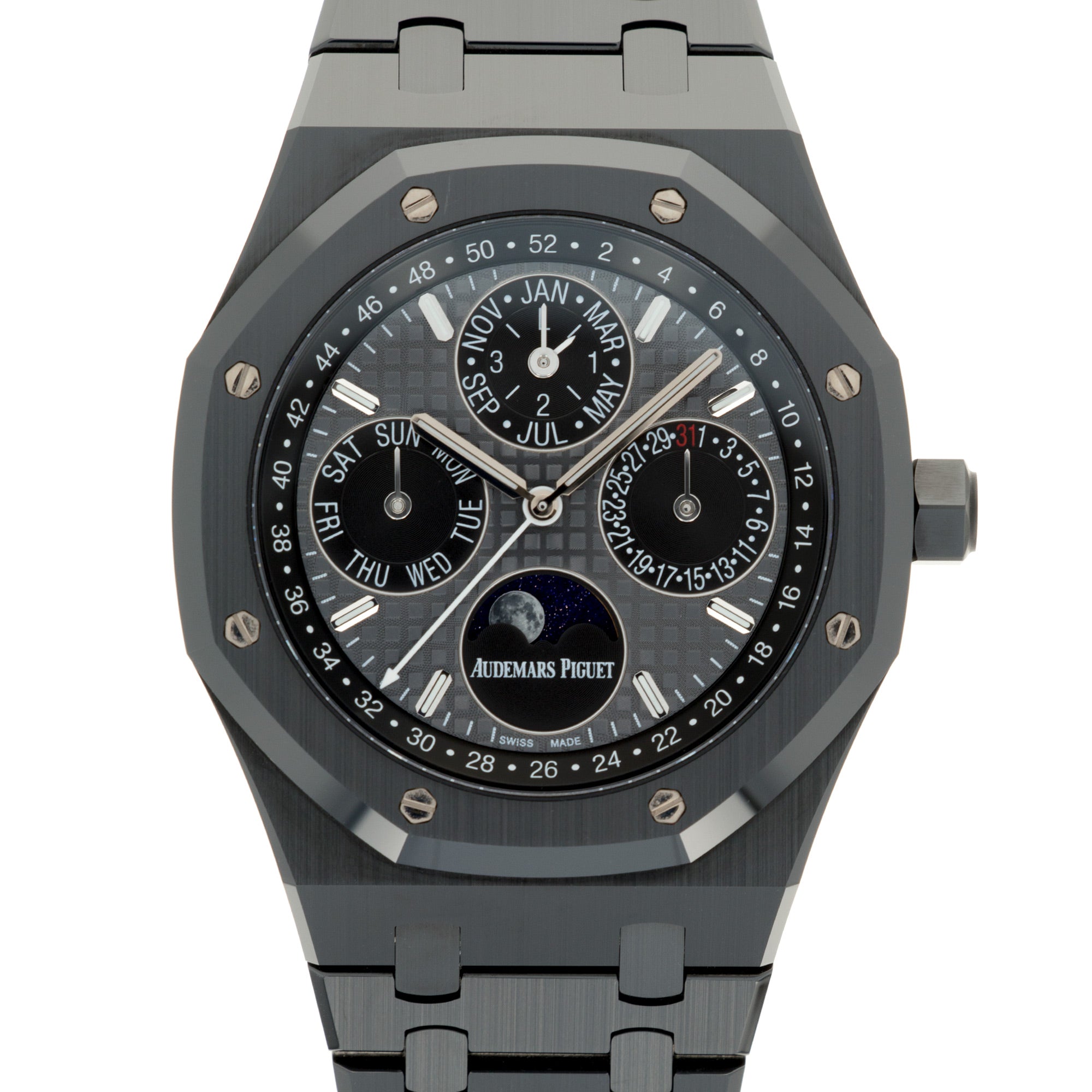 Hyped white ceramic Audemars Piguet Royal Oak Perpetual Calendar