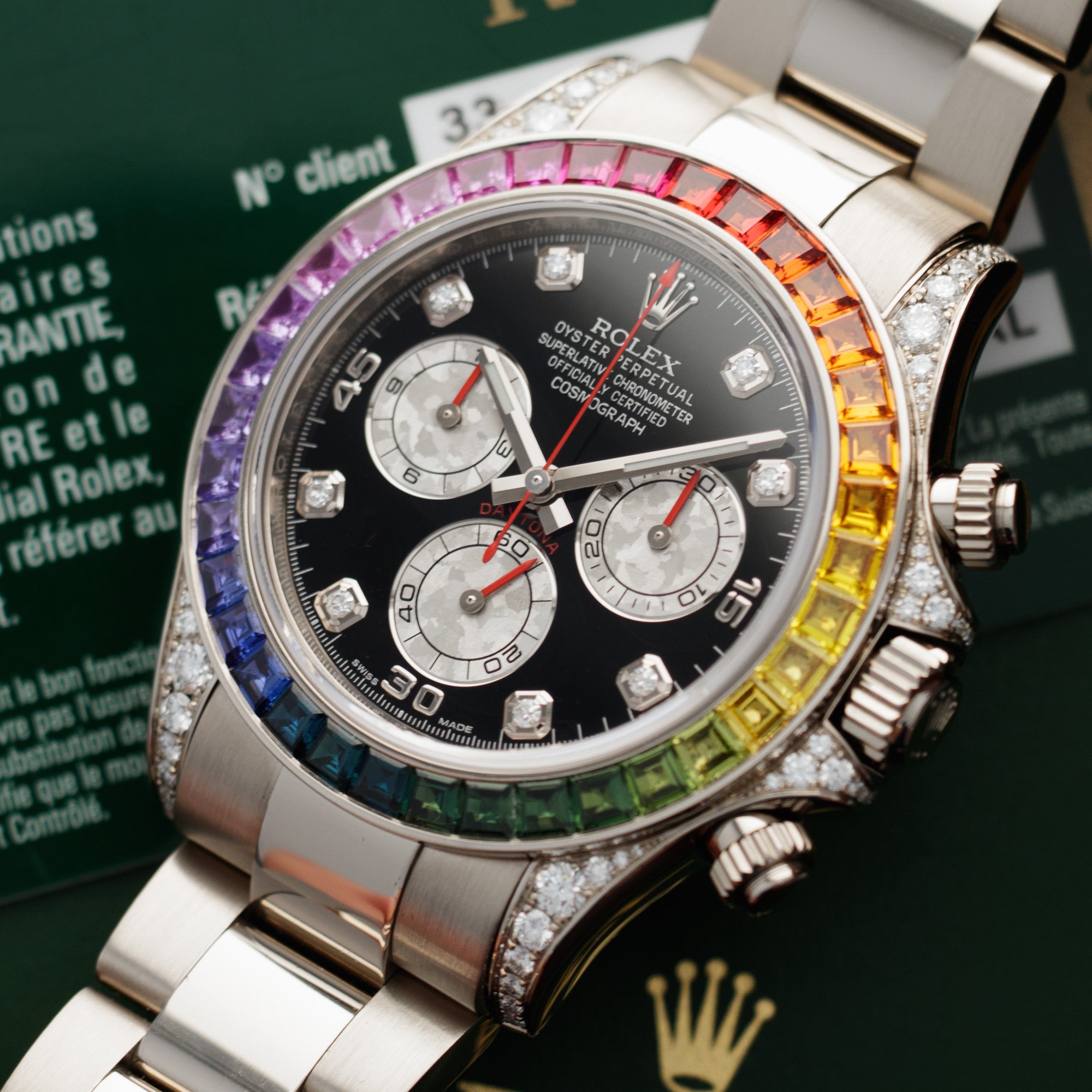 Rolex - Rolex White Gold Rainbow Daytona Watch Ref. 116599 - The Keystone Watches